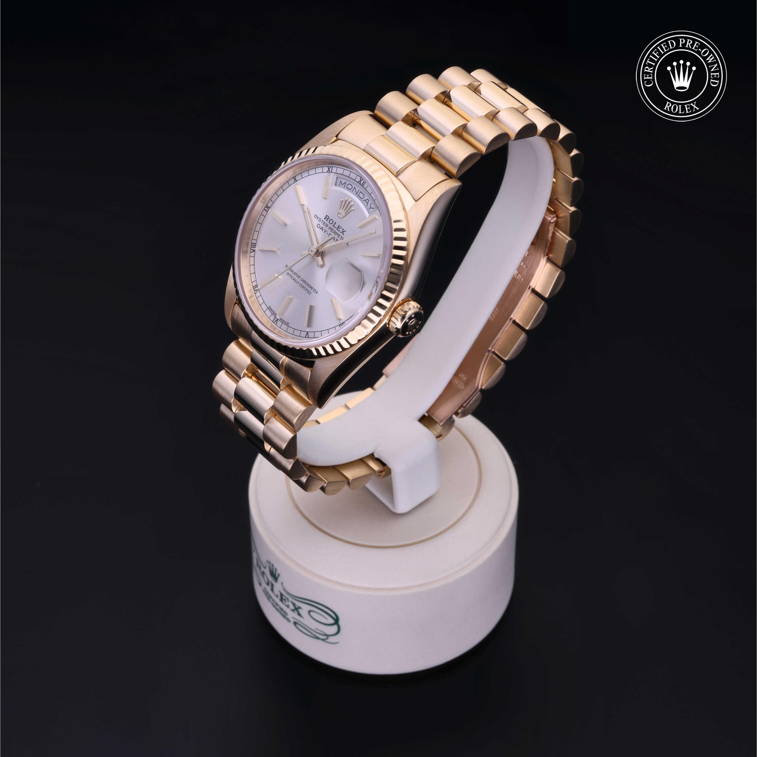 Rolex Certified Pre-Owned Oyster Perpetual Day-Date 36 Silver Dial Watch - M18238-0032 - Image 3