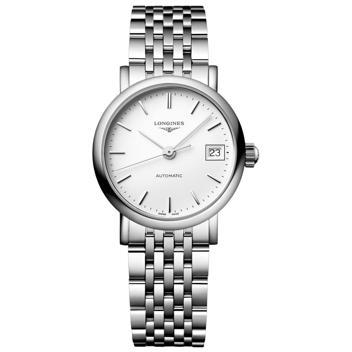 Longines  Elegant Collection White Dial Automatic Stainless Steel Bracelet Watch 255mm  L43094196