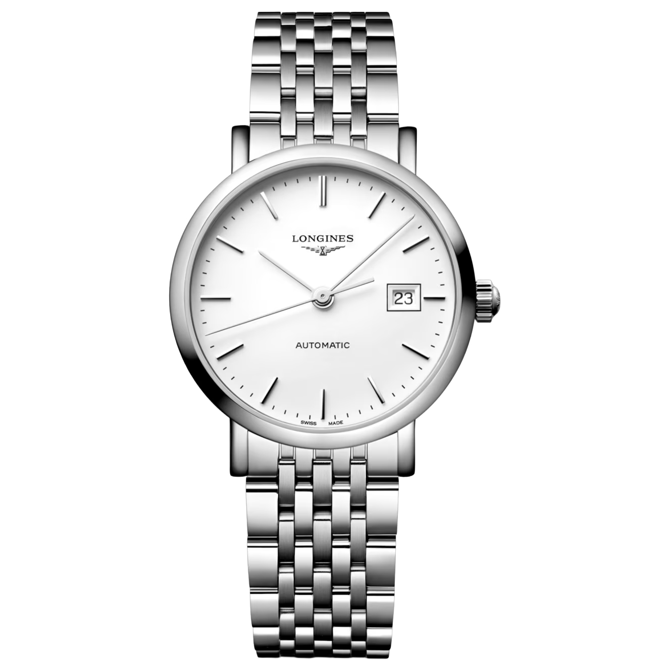 Longines  Elegant Collection White Dial Automatic Stainless Steel Bracelet Watch 29mm  L43104196
