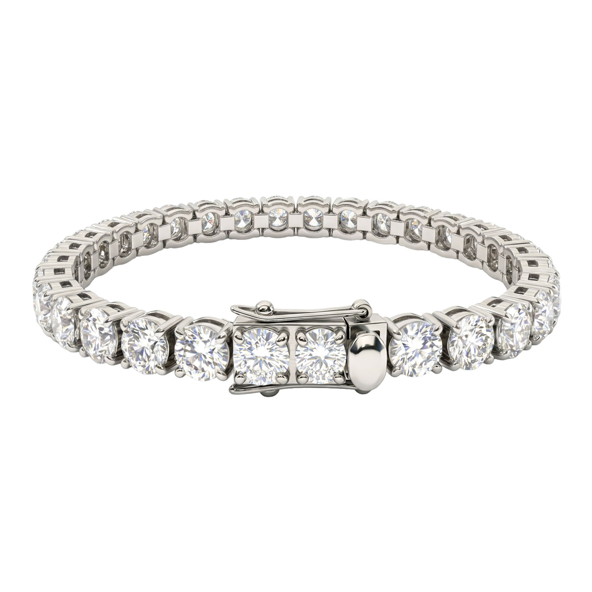 Inox  Created White Sapphire Stainless Steel Tennis Bracelet  6mm