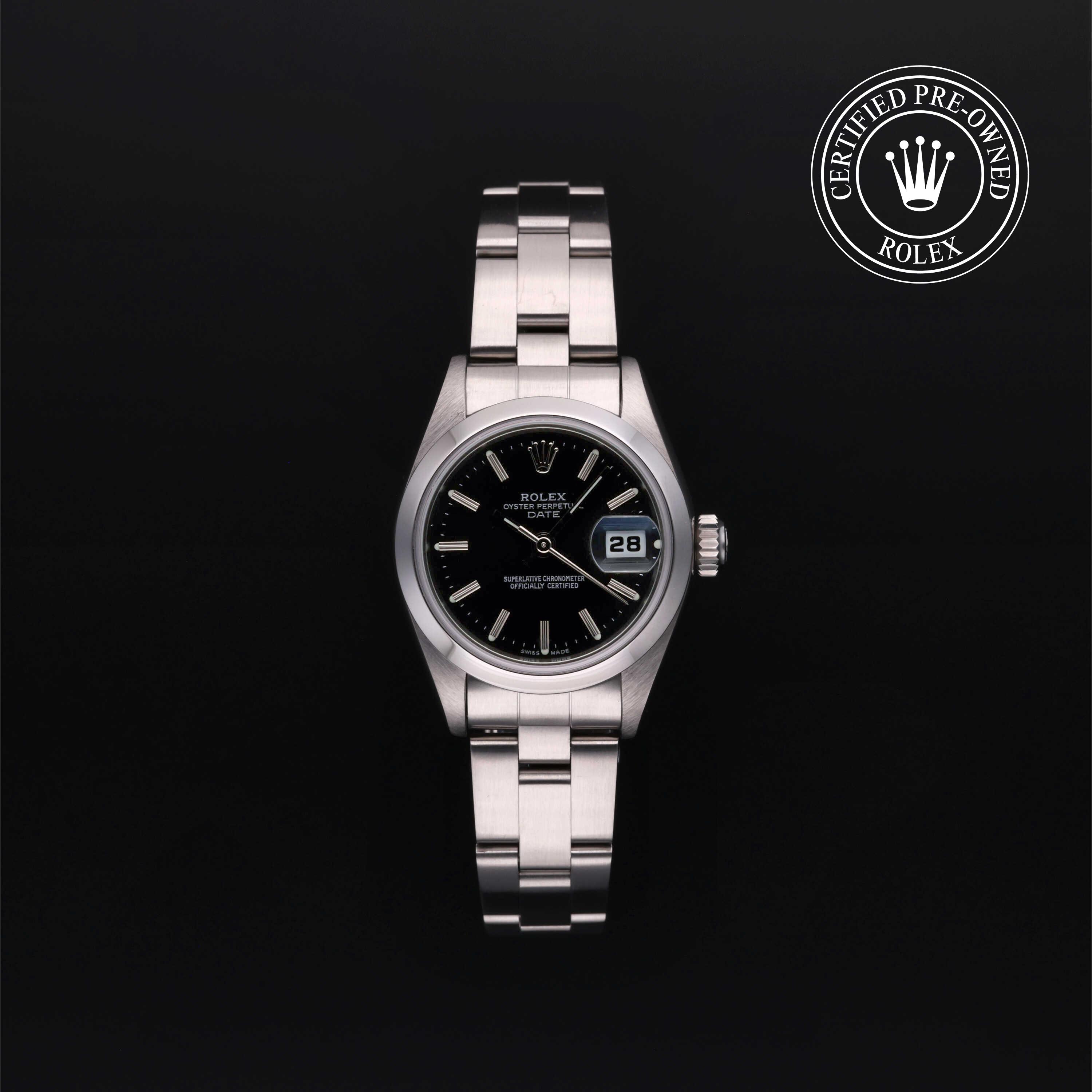 Rolex Certified Pre-Owned Oyster Perpetual Lady-Datejust 26 Black Dial Watch 26mm - M69160