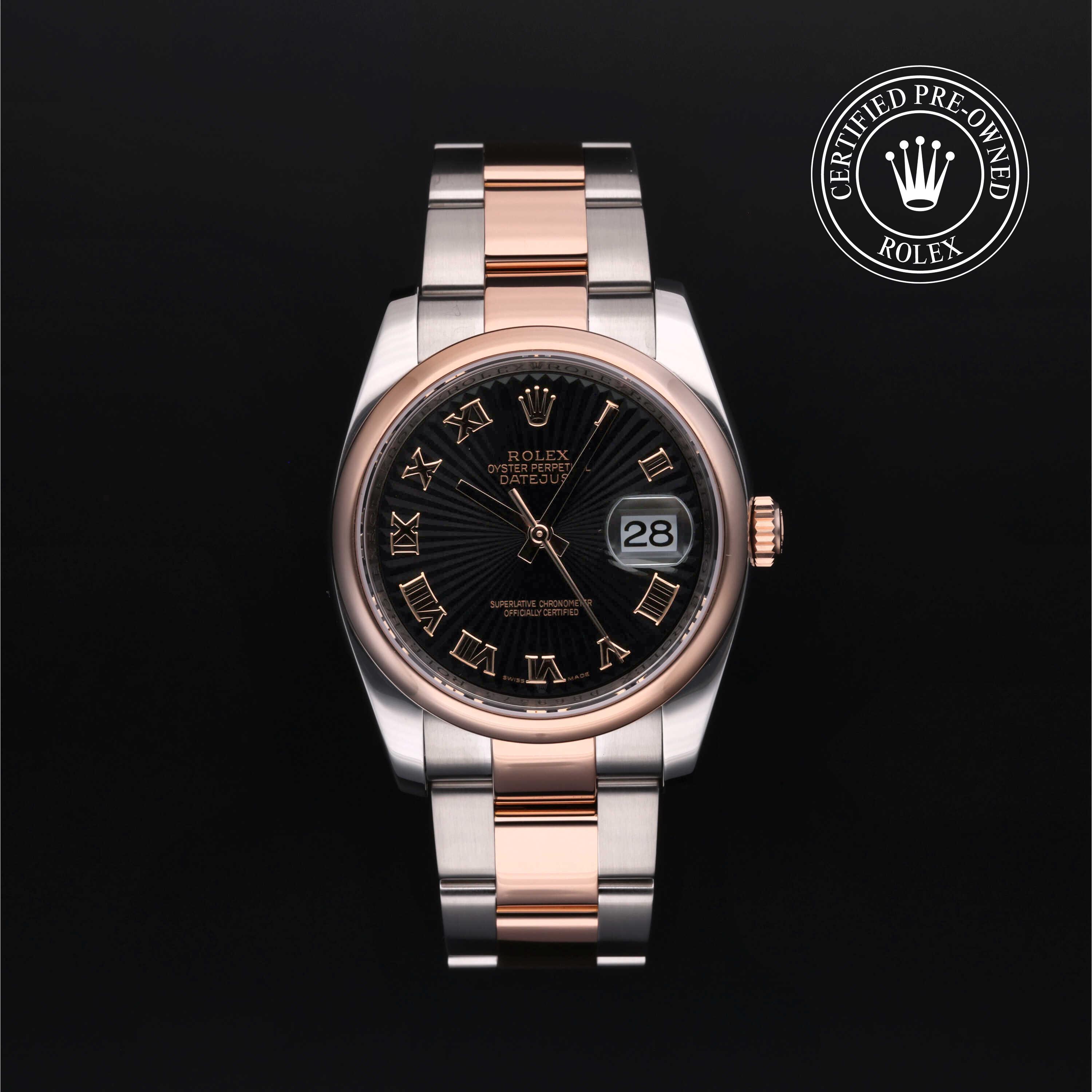 Rolex Certified Pre-Owned Datejust 36 Black Sunbeam Dial Watch 36mm - M116201-0006