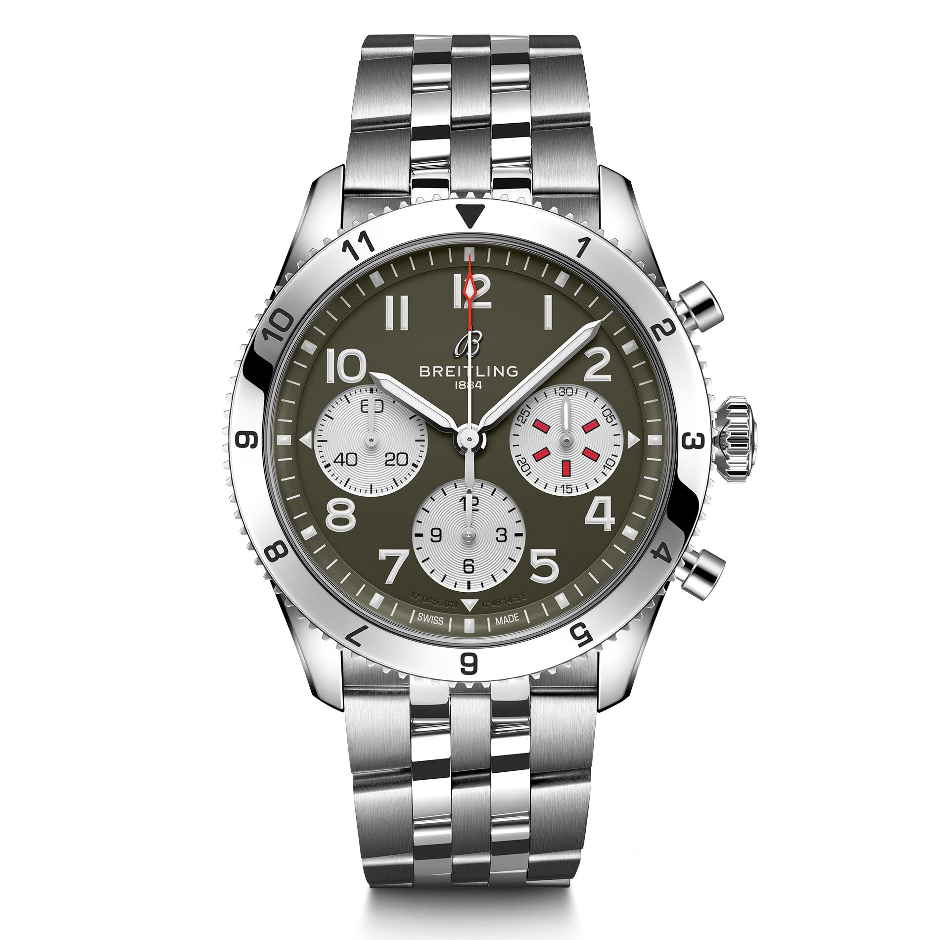 Breitling PreOwned Previously Owned Breitling Classic AVI Chronograph 42 Curtiss Warhawk Stainless Steel Watch 42mm A233802A1L1A1 Breitling PreOwned Previously Owned Breitling Classic AVI Chronograph 42 Curtiss Warhawk Stainless Steel Watch 42mm A233802A1L1A1