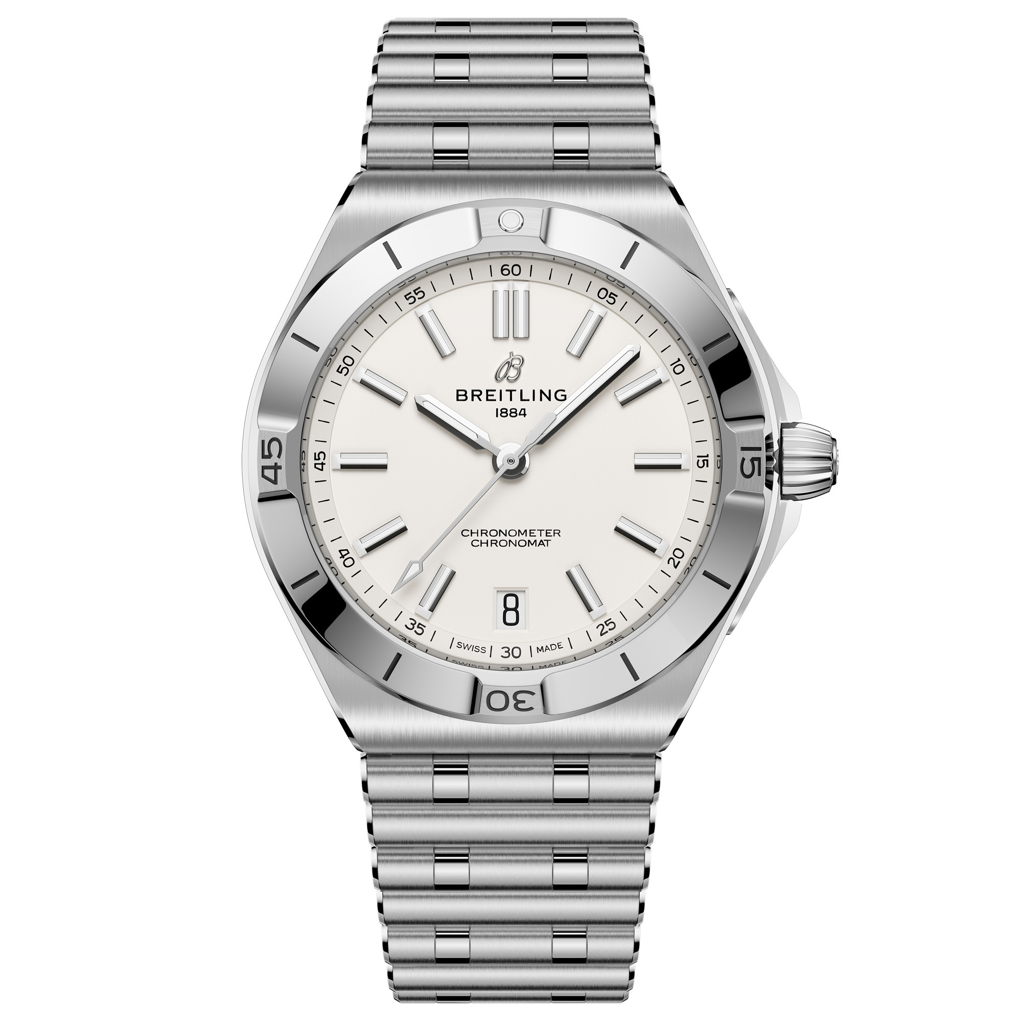 Breitling  Chronomat B31 Automatic 40 White Dial Stainless Steel Watch 40mm  AB3114101A1A1