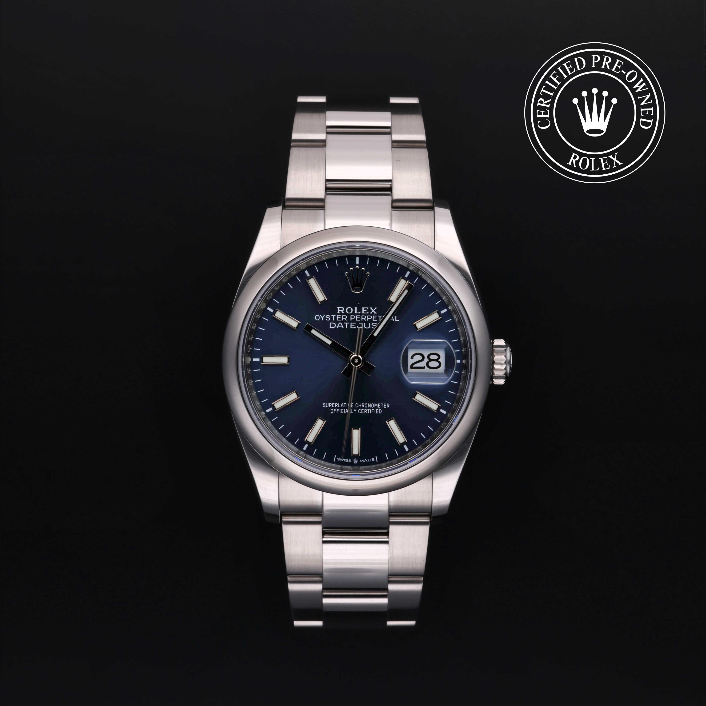 Rolex Certified Pre-Owned Datejust 36 Bright Blue Dial Watch 36mm - M126200-0006