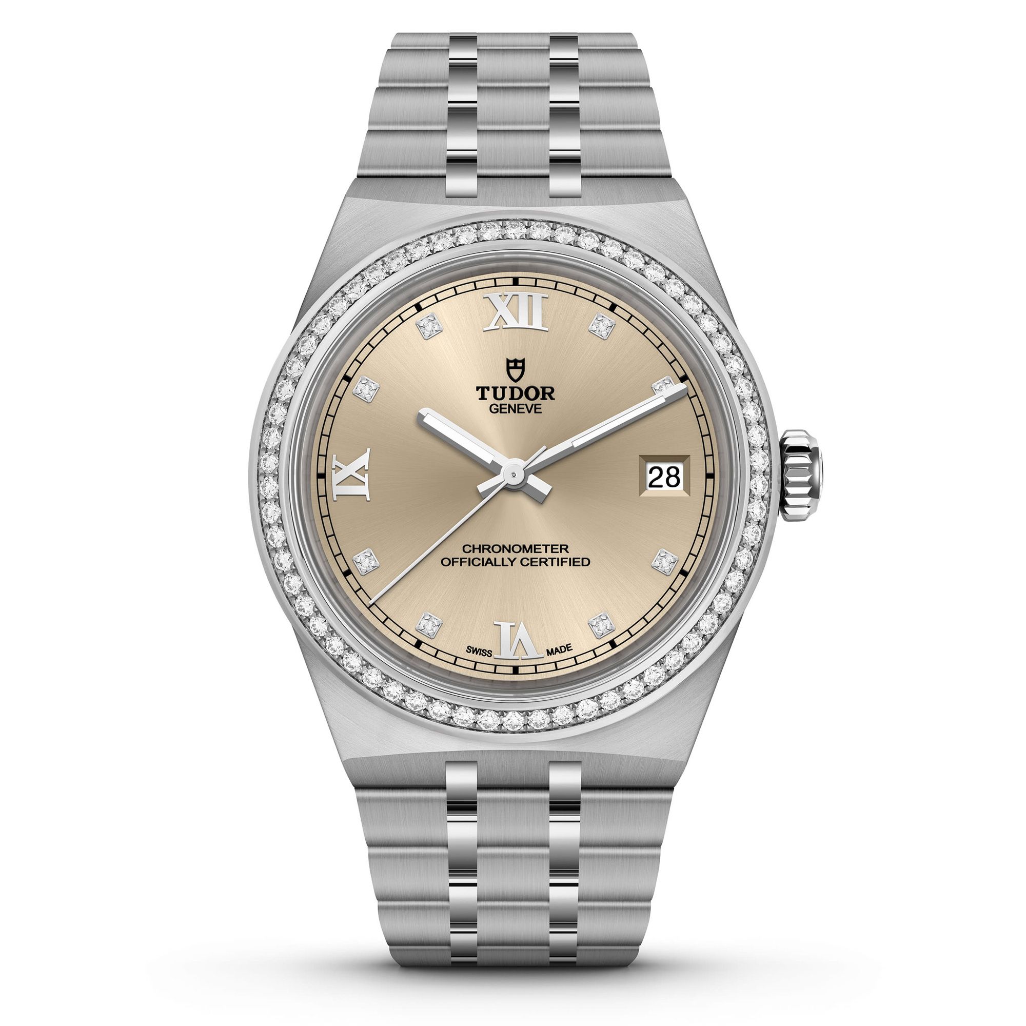 Tudor  Royal Ivory Dial Stainless Steel Diamond Watch 36mm  M2836C1S00001