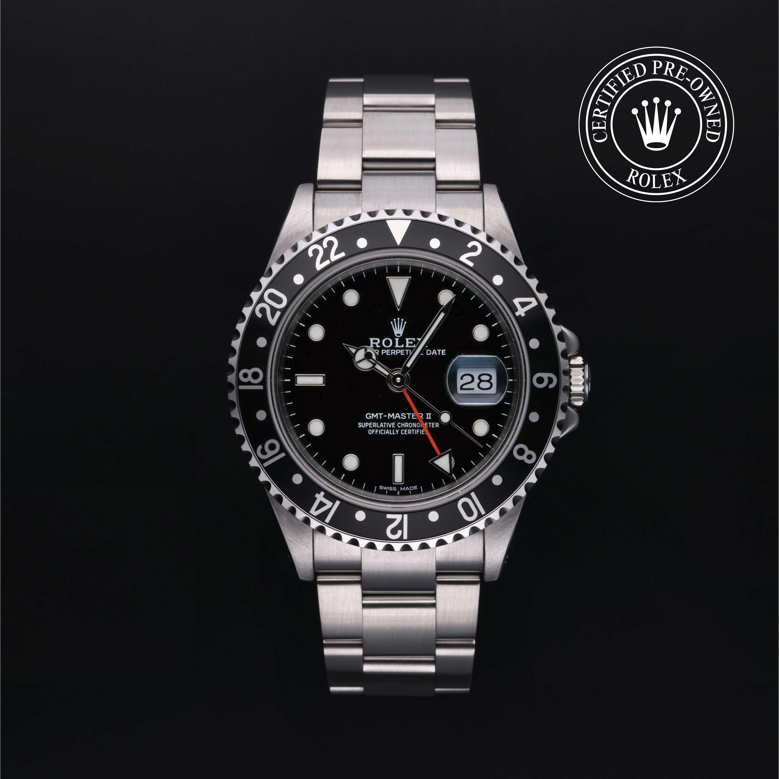 Rolex Certified Pre-Owned Oyster Perpetual GMT-Master II Black Dial Watch 40mm - M16710-0005