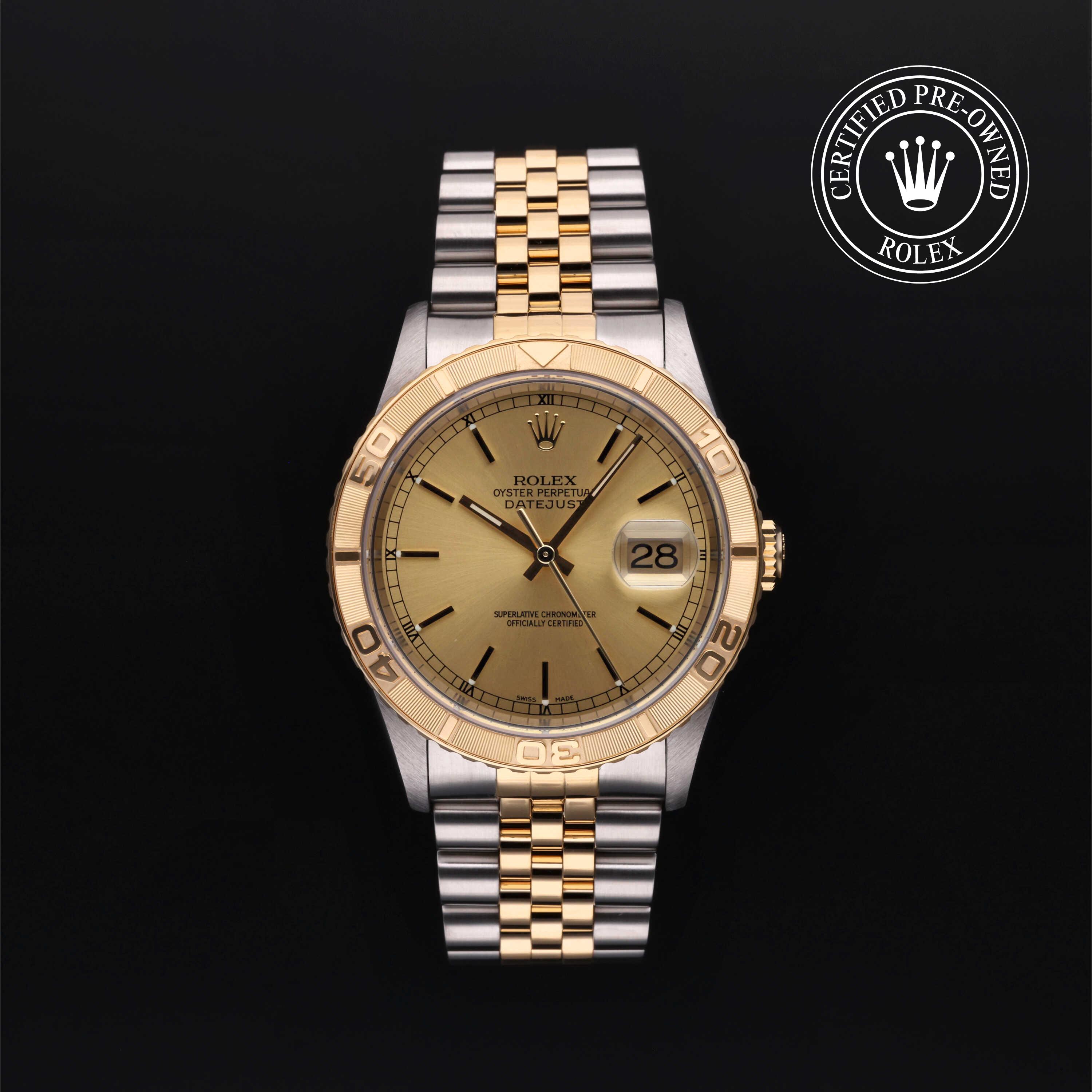 Rolex Certified Pre-Owned Oyster Perpetual Datejust Turn-O-Graph Champagne Dial Watch 36mm - M16263-0022