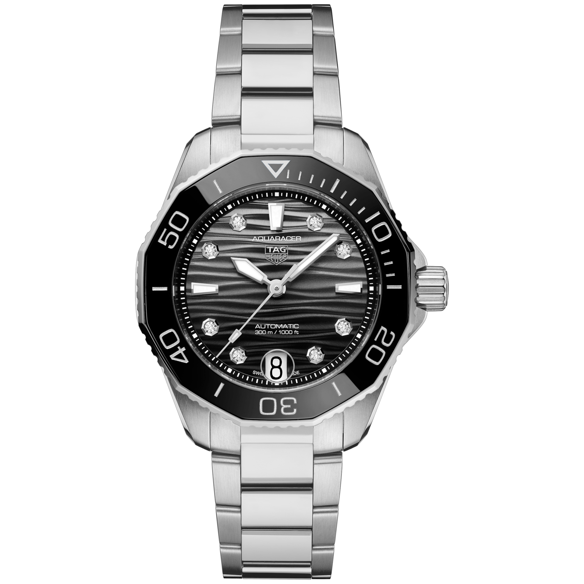 Tag Heuer  AQUARACER Professional 300 Date Automatic Gradient Black Diamond Dial Stainless Steel Watch 36mm  WBP231RBA0618