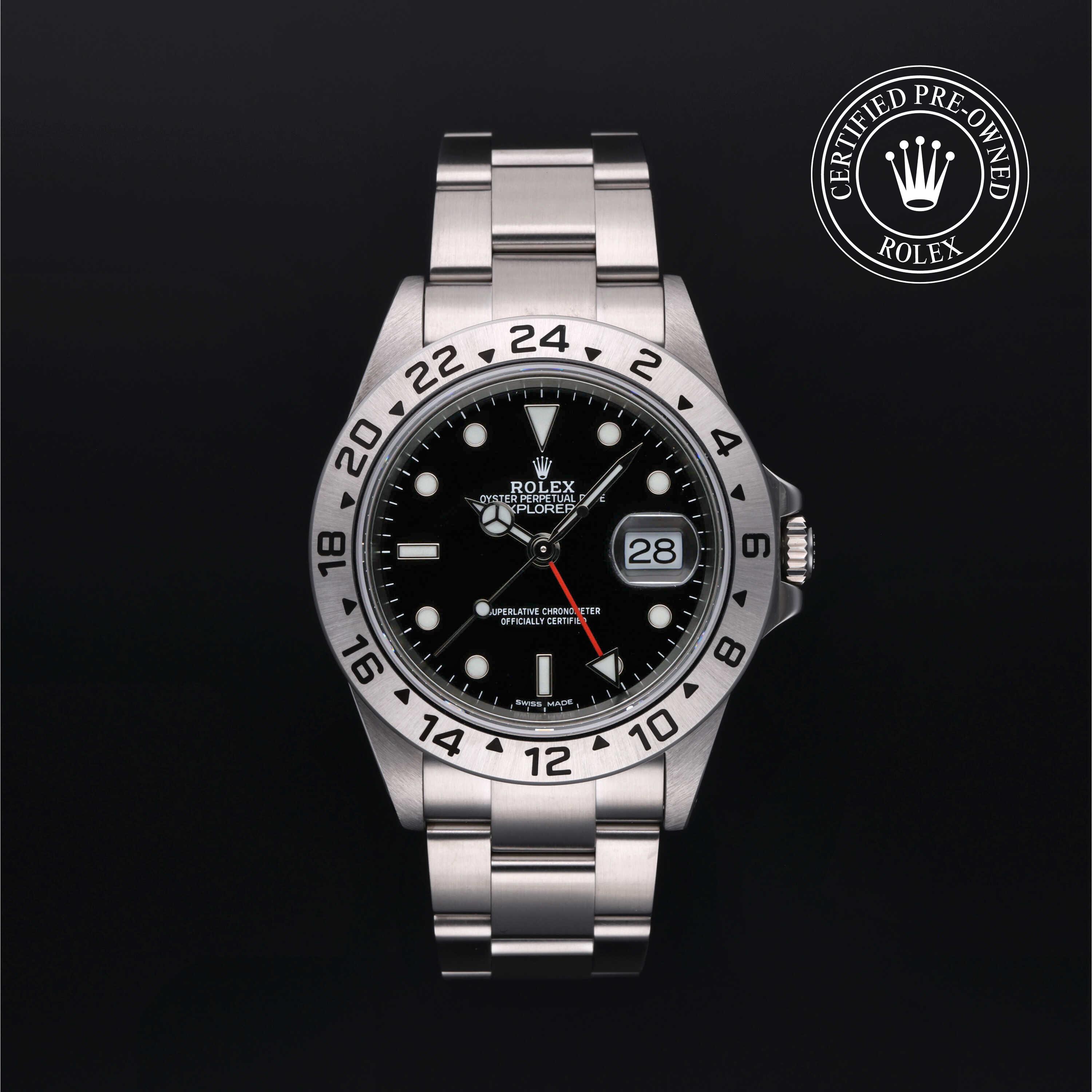Rolex Certified Pre-Owned Oyster Perpetual Explorer II Black Dial Watch 40mm - M16570-0005 - Image 1