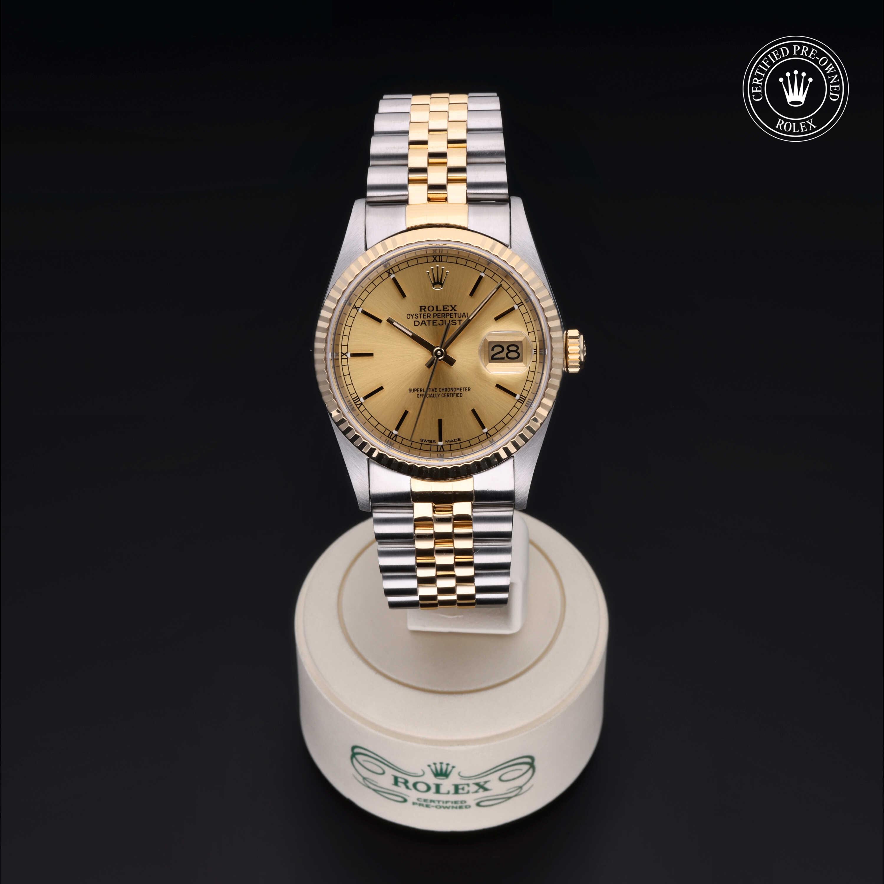 Rolex Certified Pre-Owned Oyster Perpetual Datejust 36 Champagne Dial Watch 36mm - 16233 - Image 2