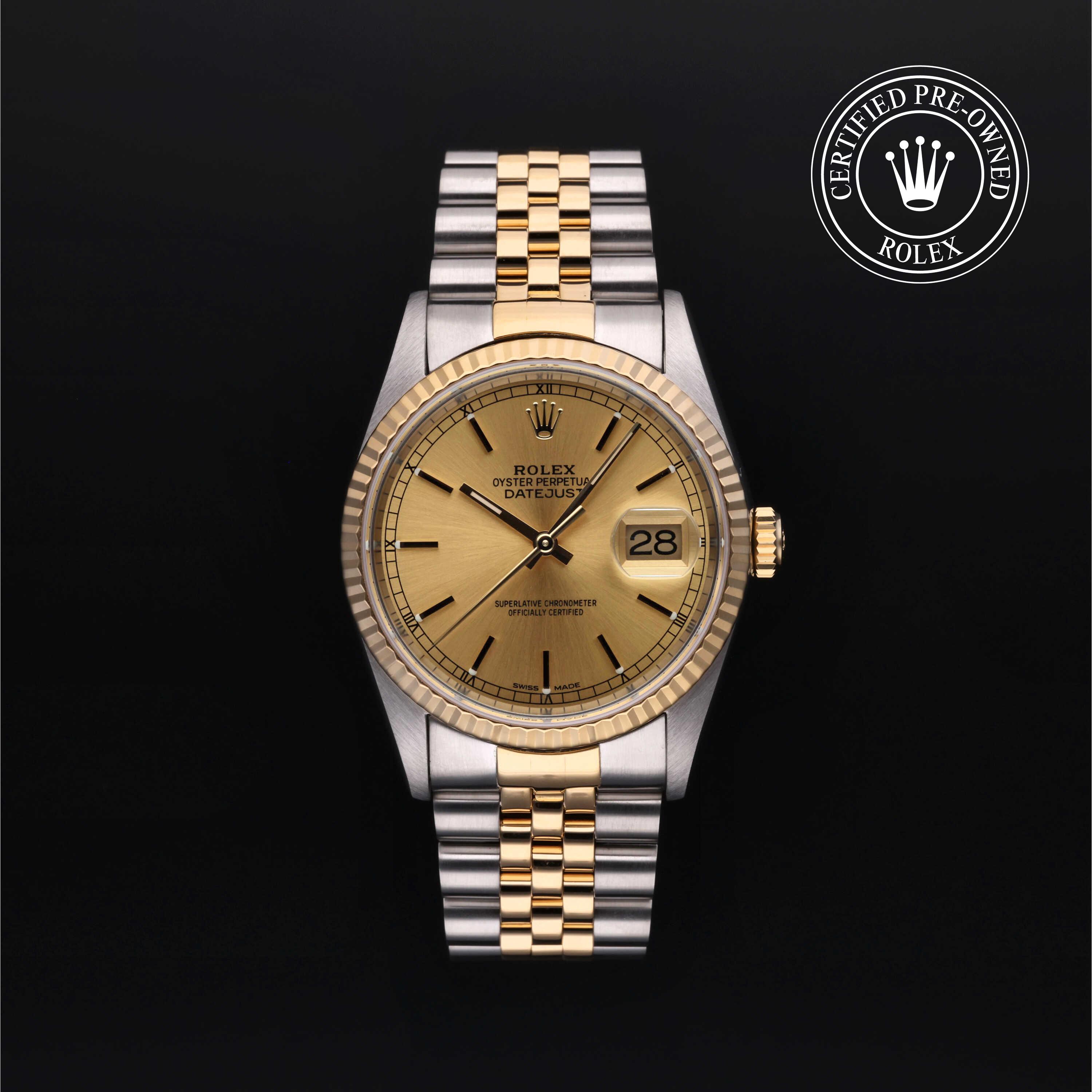 Rolex Certified Pre-Owned Oyster Perpetual Datejust 36 Champagne Dial Watch 36mm - 16233 - Image 1