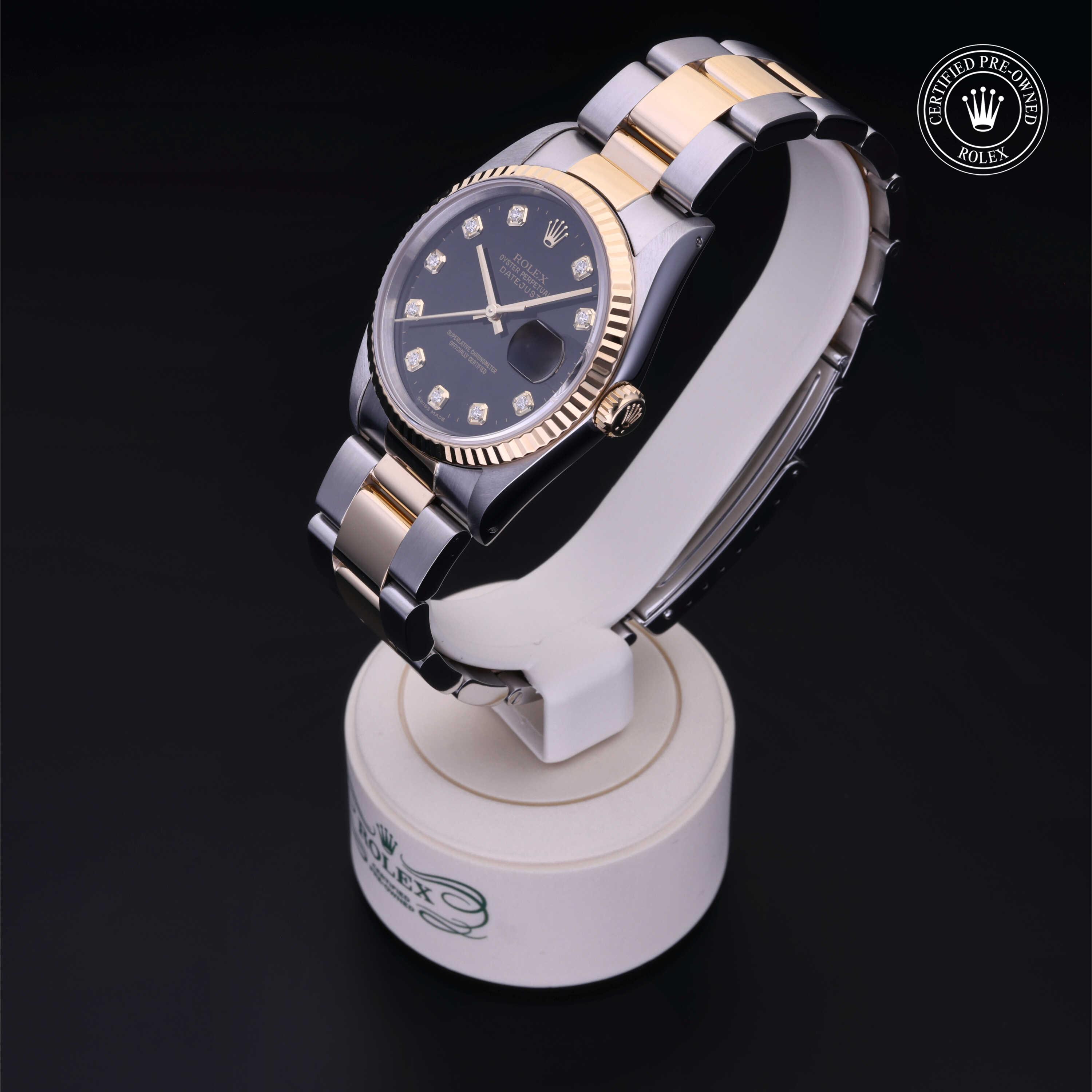 Rolex Certified Pre-Owned Oyster Perpetual Datejust 36 Black Diamond Dial Watch 36mm - M16233-0064 - Image 3