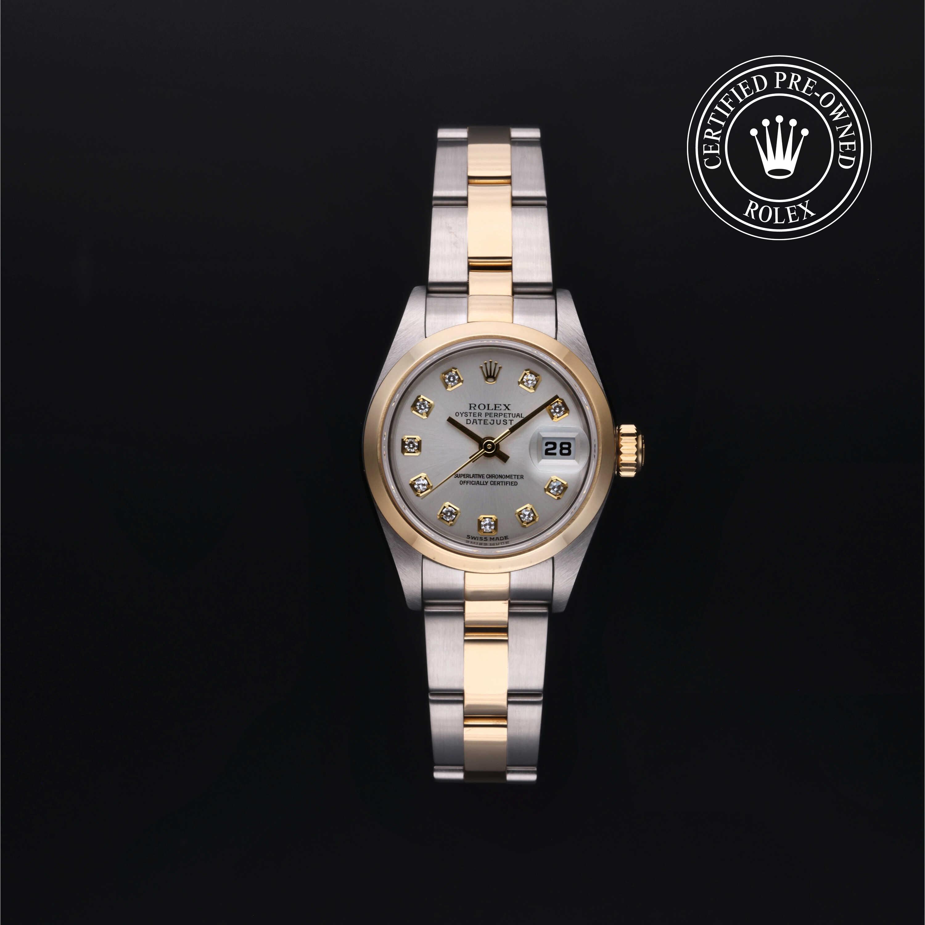 Rolex Certified Pre-Owned Oyster Perpetual Lady-Datejust 26 Diamond Silver Dial Watch 26mm - M79163-0001 - Image 1
