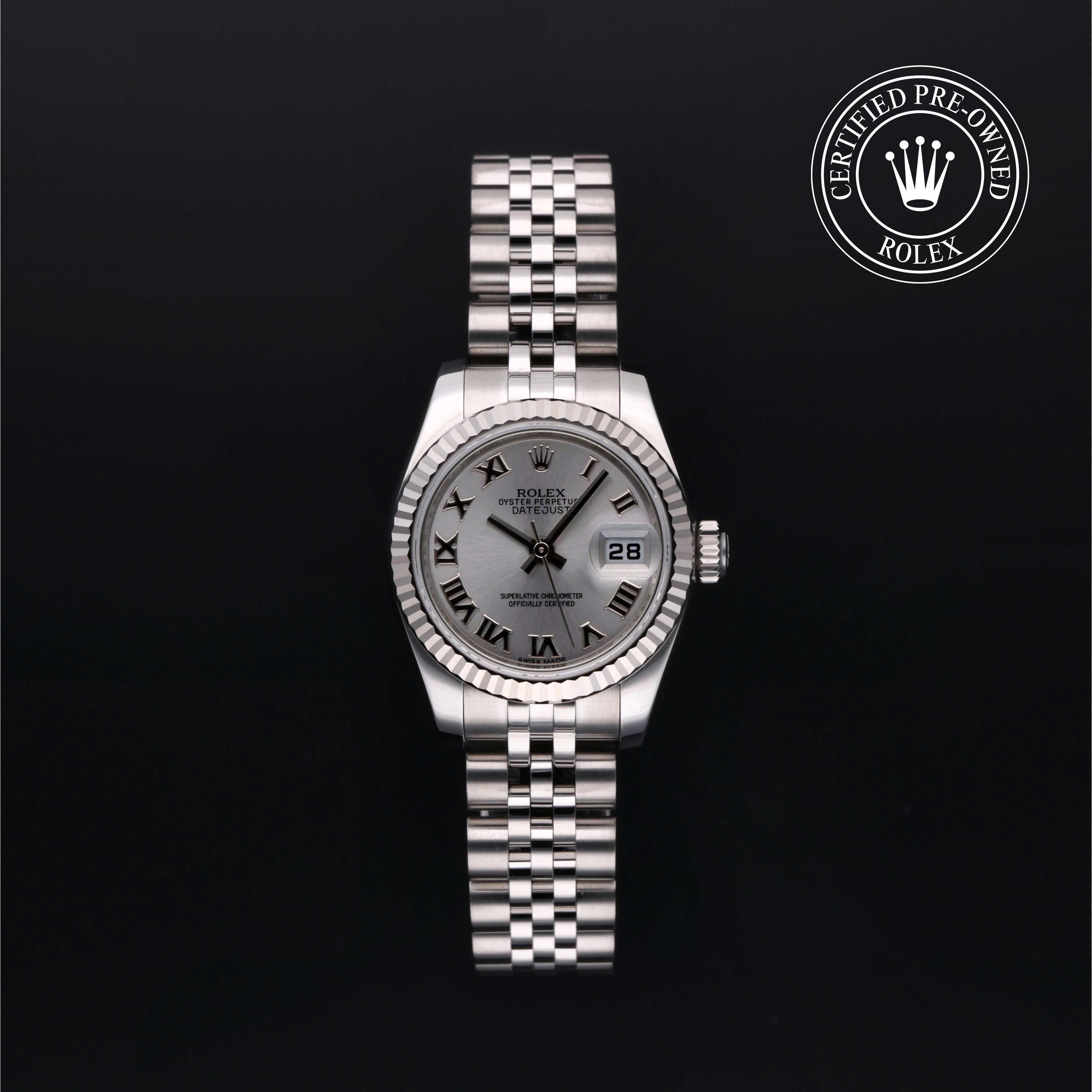 Rolex Certified Pre-Owned Lady-Datejust 26 Rhodium Dial Watch 26mm - M179174-0092 - Image 1