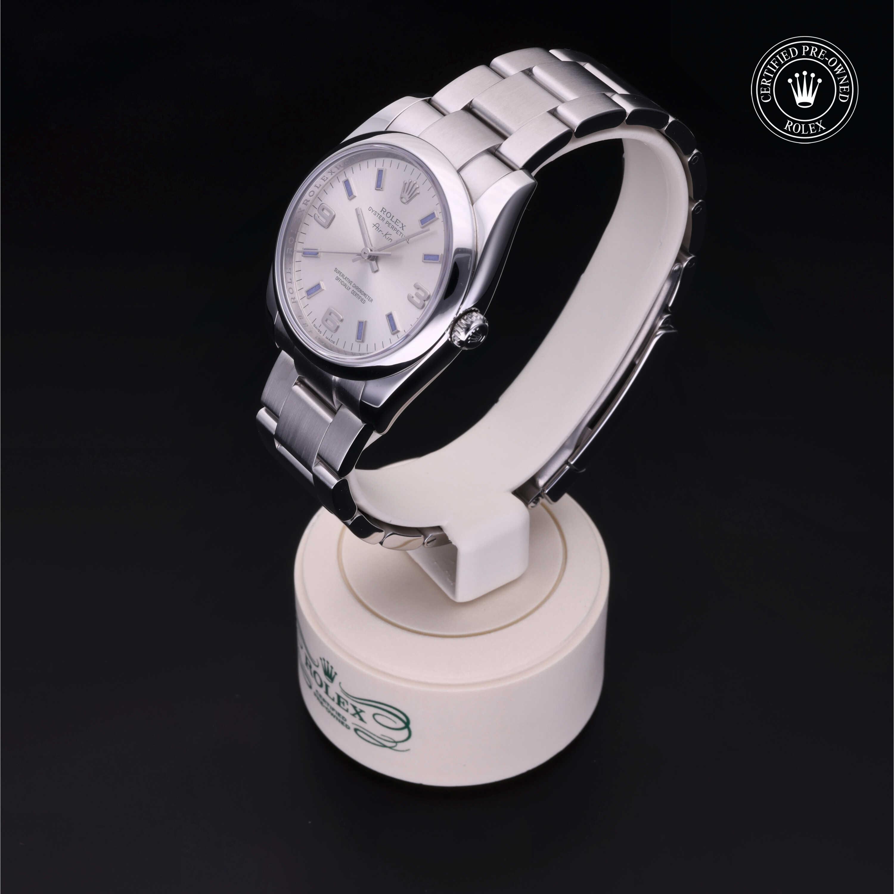 Rolex Certified Pre-Owned Oyster Perpetual 34 Silver Dial Watch 34mm - M114200-0008 - Image 3
