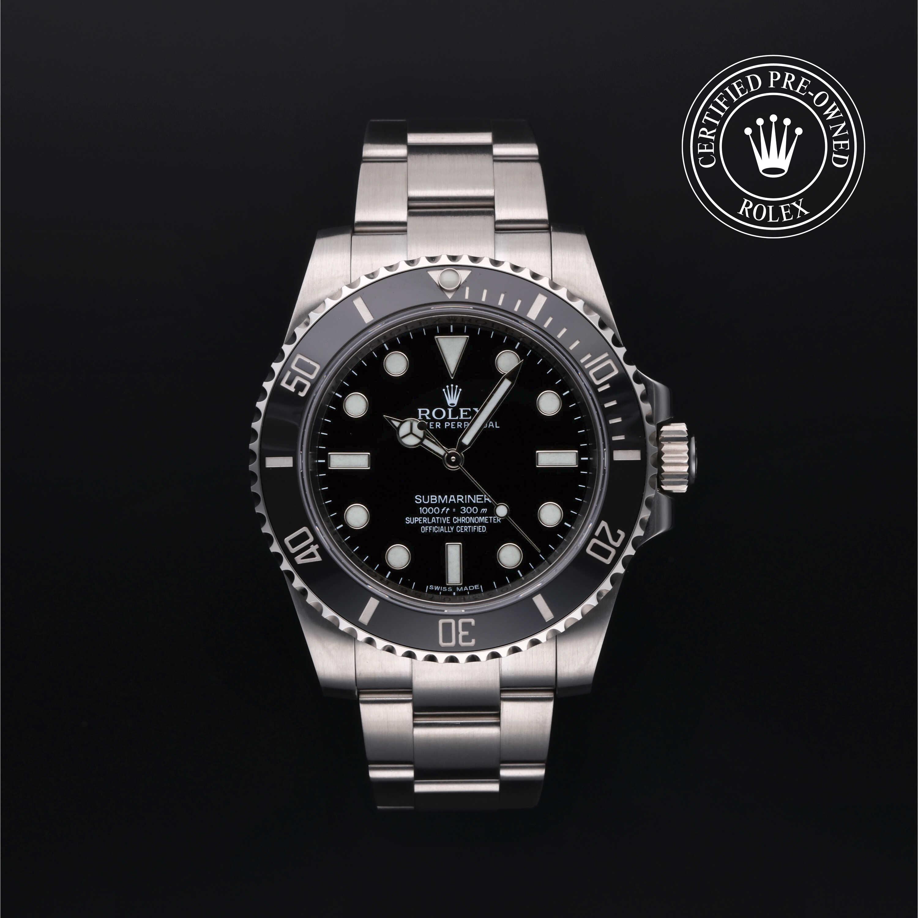 Rolex PreOwned Rolex Certified PreOwned Submariner Black Dial Watch 40mm  M1140600002