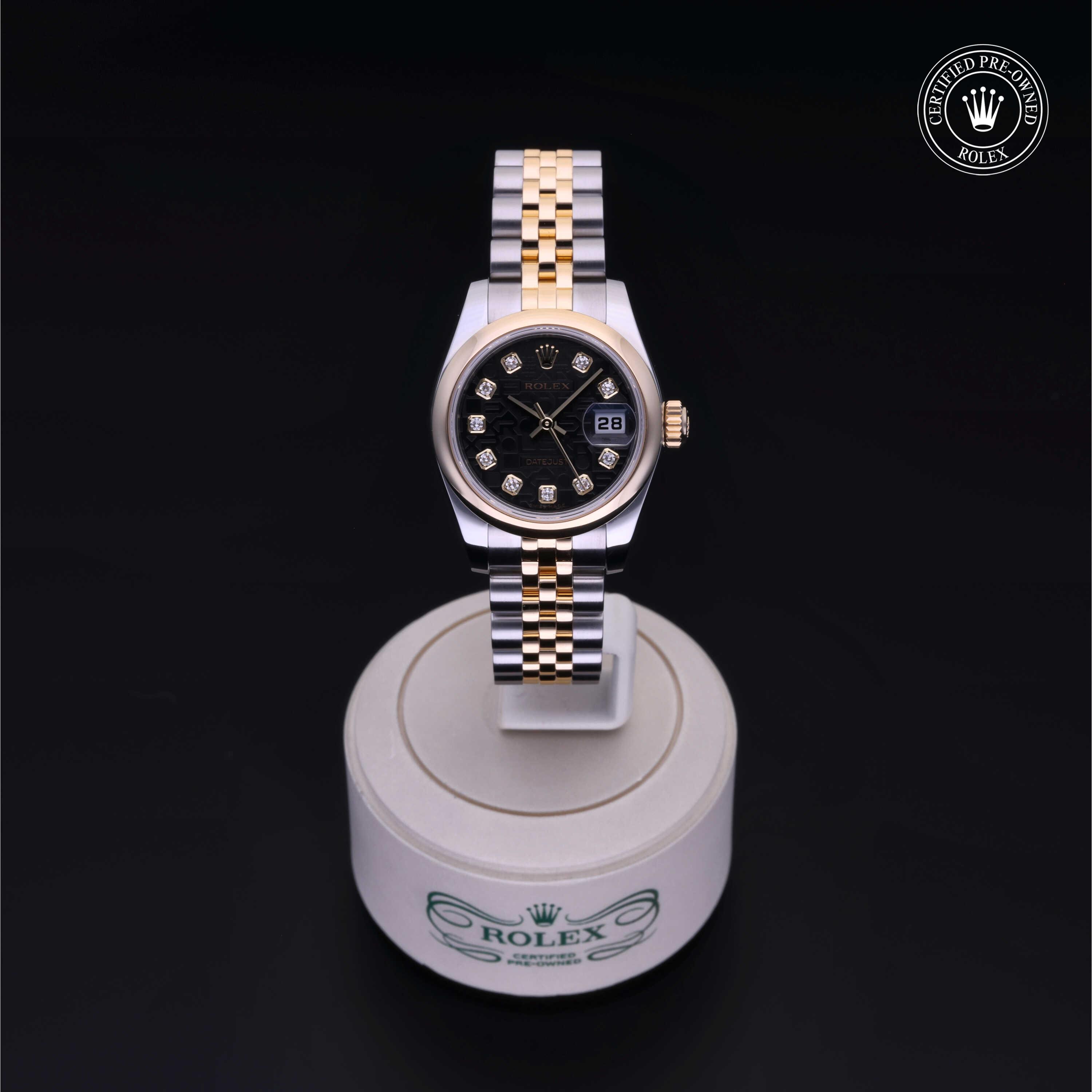 Rolex Certified Pre-Owned Lady-Datejust 26 Black Diamond Dial Watch 26mm - M179163-0102 - Image 2