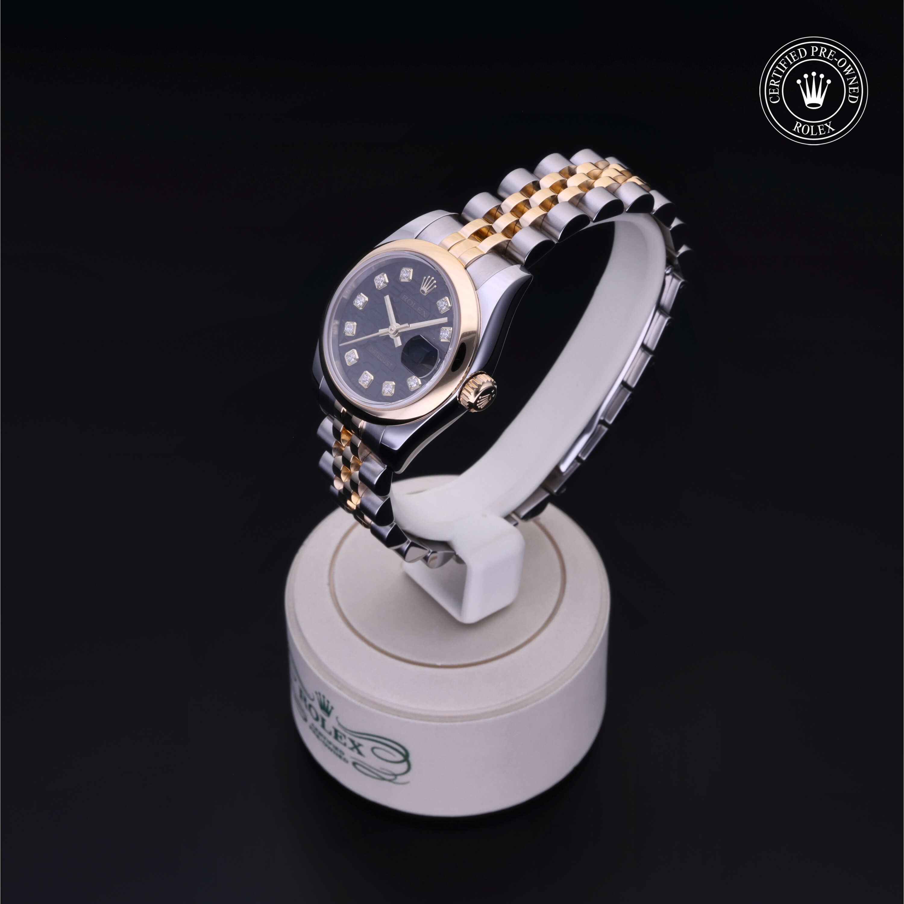 Rolex Certified Pre-Owned Lady-Datejust 26 Black Diamond Dial Watch 26mm - M179163-0102 - Image 3
