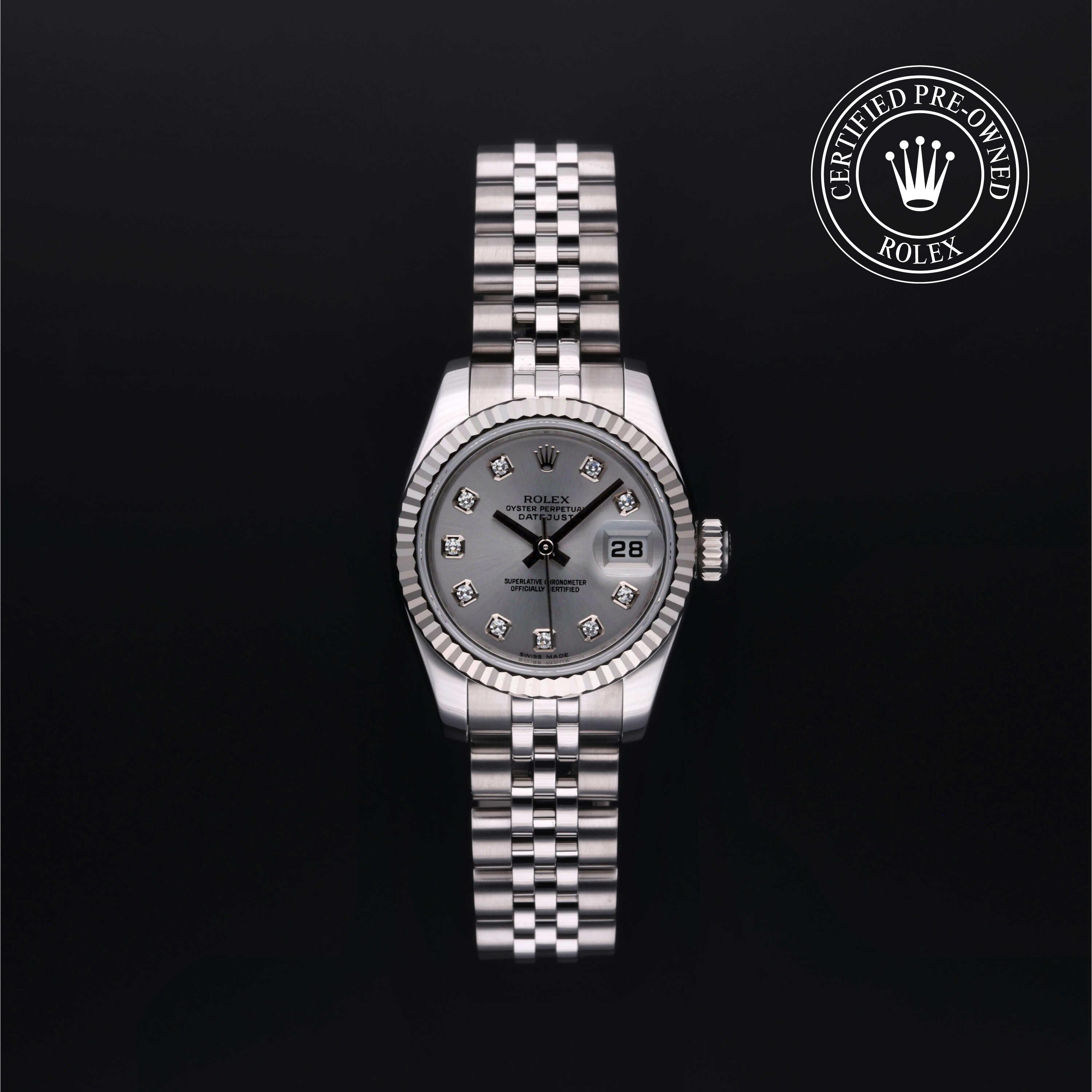 Rolex Certified Pre-Owned Lady-Datejust 26 Diamond Rhodium Dial Watch 26mm - M179174-0030 - Image 1
