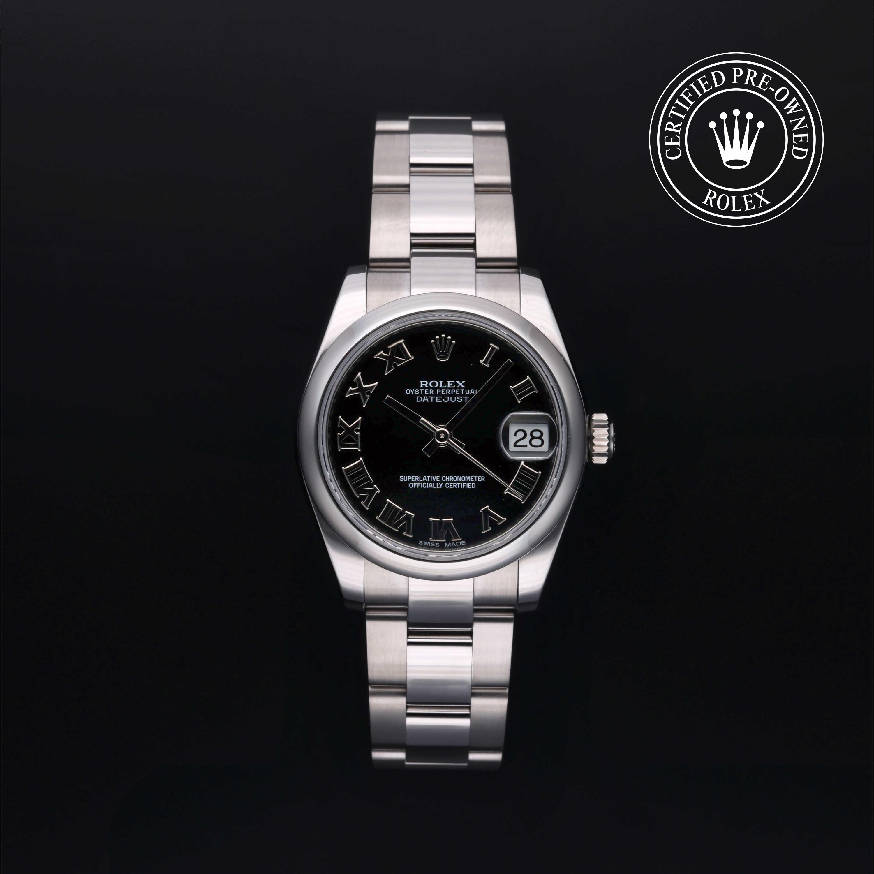 Rolex Certified Pre-Owned Datejust 31 Black Dial Watch 31mm - M178240-0034 - Image 1