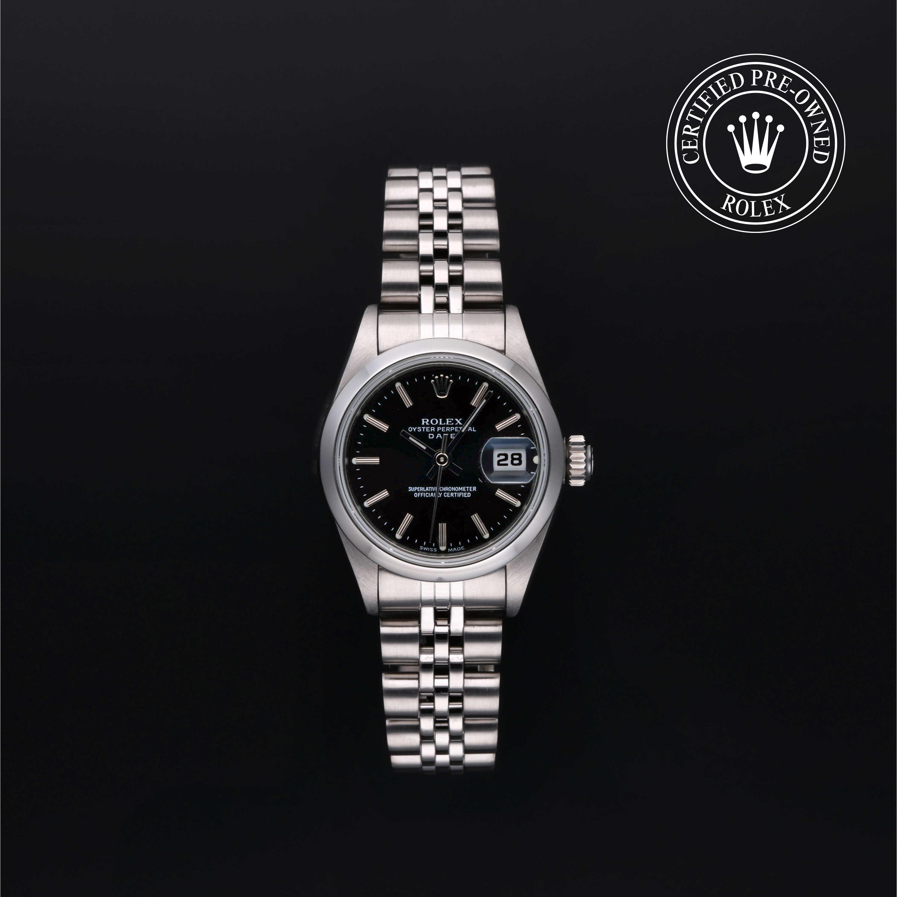 Rolex Certified Pre-Owned Oyster Perpetual Lady-Datejust 26 Black Dial Watch 26mm - M69160-0015 - Image 1
