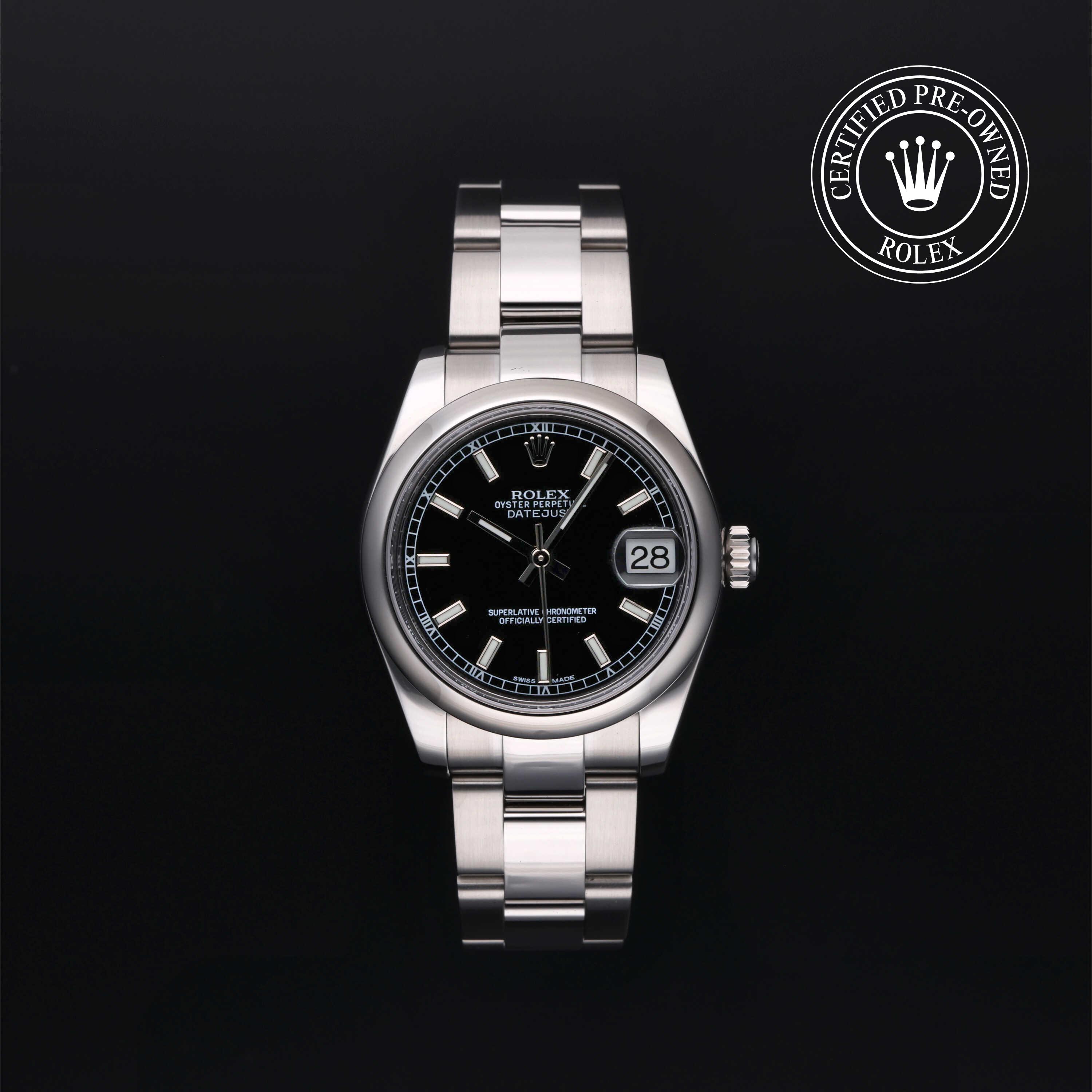 Rolex Certified Pre-Owned Datejust 31 Black Dial Watch 31mm - M178240-0016 - Image 1