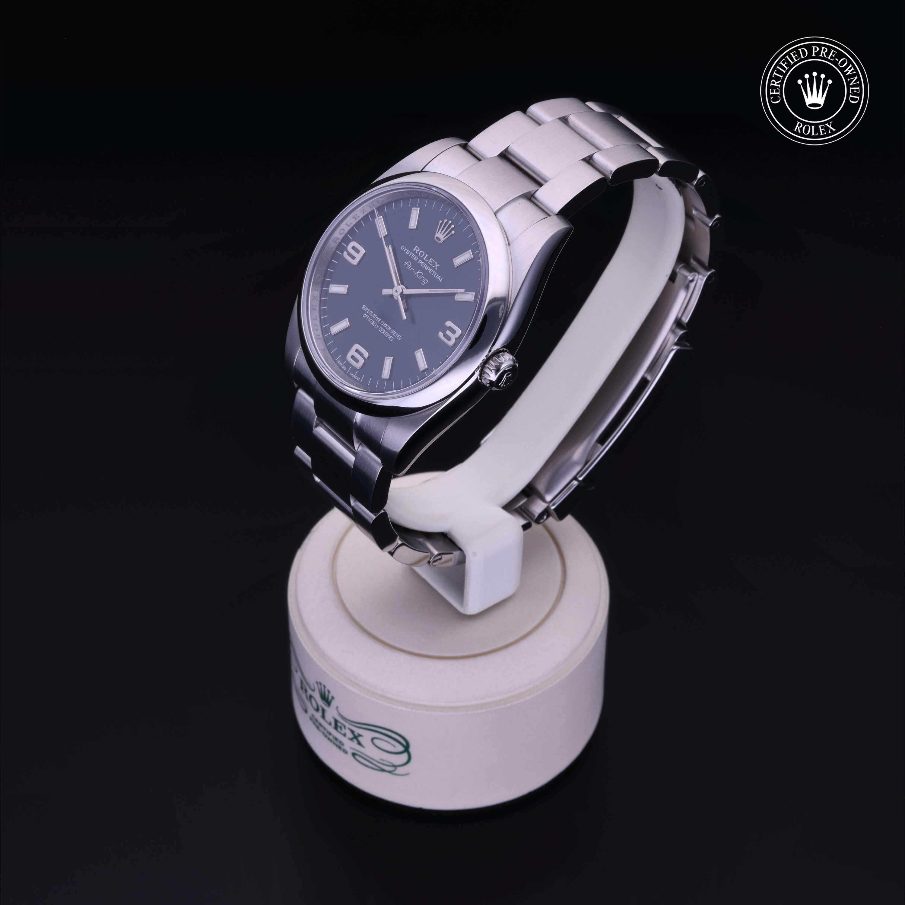 Rolex Certified Pre-Owned Oyster Perpetual 34 Blue Dial Watch 34mm - M114200-0001 - Image 3