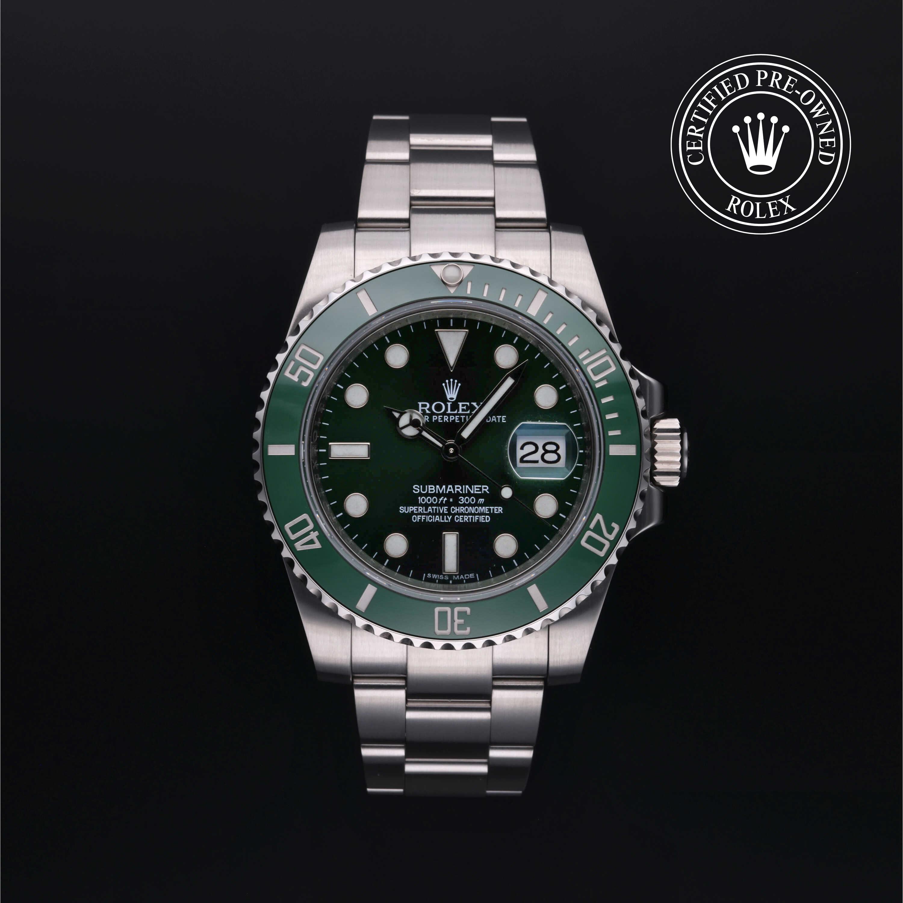Rolex Certified Pre-Owned Submariner Date Green Dial Watch 40mm - M116610LV-0002/G219114 - Image 1