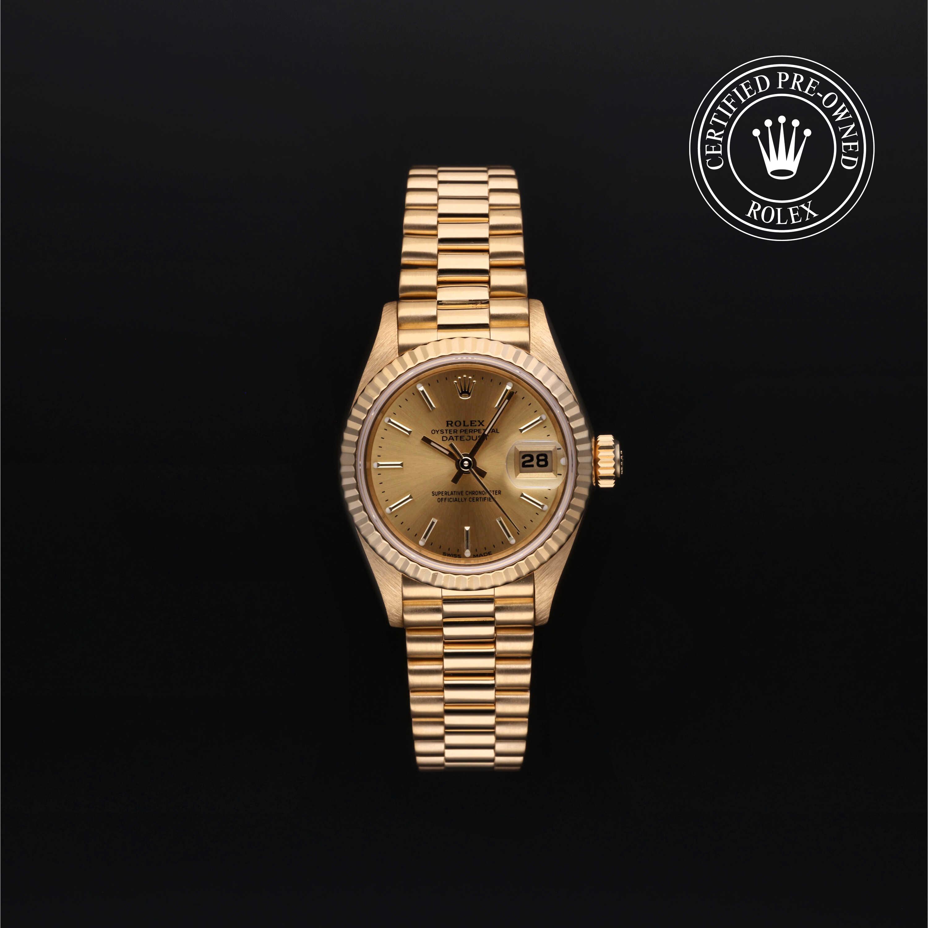 Rolex Certified Pre-Owned Oyster Perpetual Lady-Datejust 26 Champagne Dial Watch 26mm - 69178B8570 - Image 1