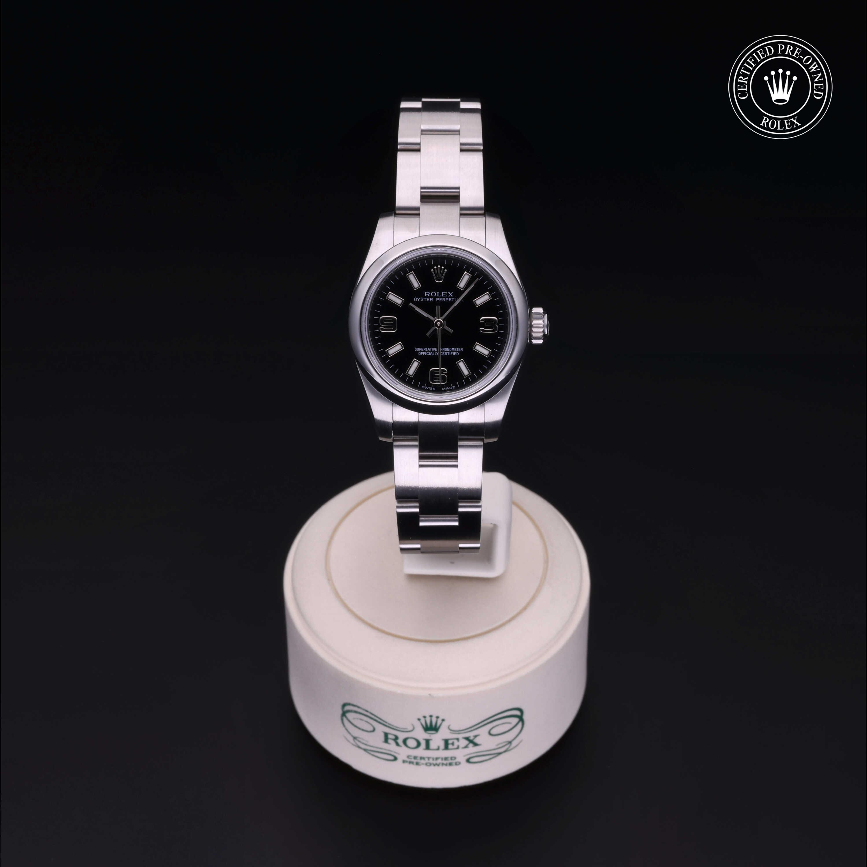 Rolex Certified Pre-Owned Oyster Perpetual 26 Black Dial Watch 26mm - M176200-0012 - Image 2
