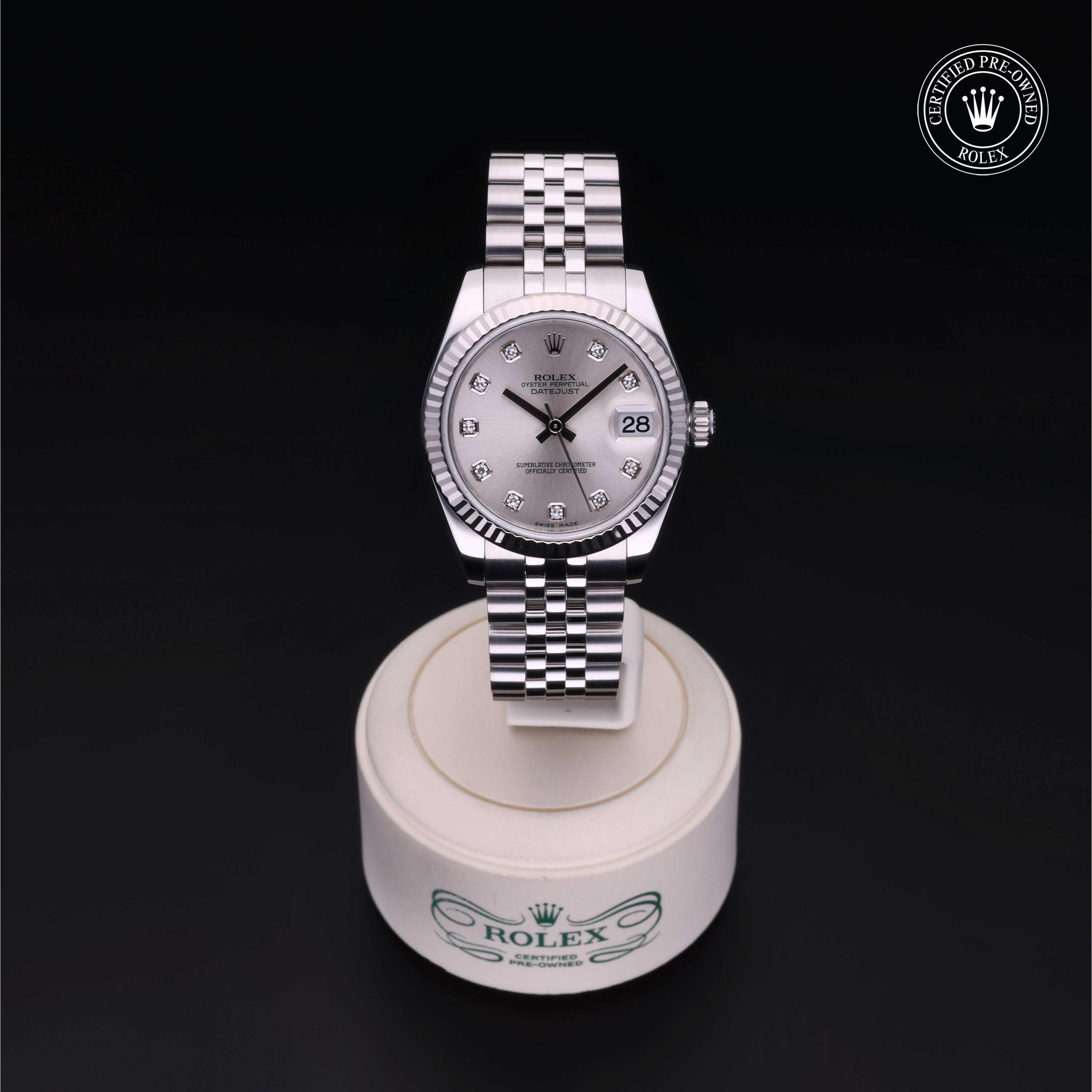 Rolex Certified Pre-Owned Datejust 31 Silver Diamond Dial Watch 31mm - M178274-0018 - Image 2