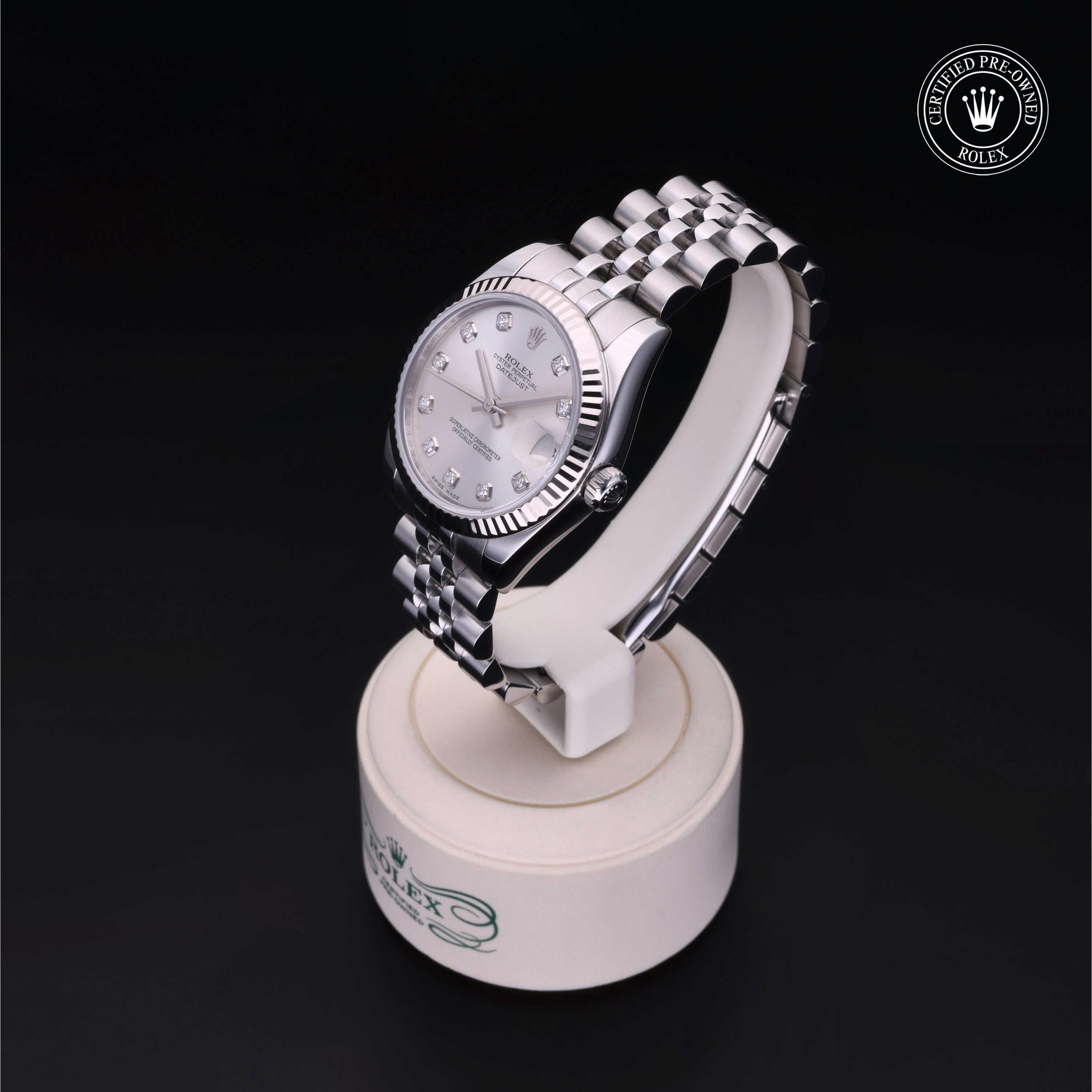 Rolex Certified Pre-Owned Datejust 31 Silver Diamond Dial Watch 31mm - M178274-0018 - Image 3