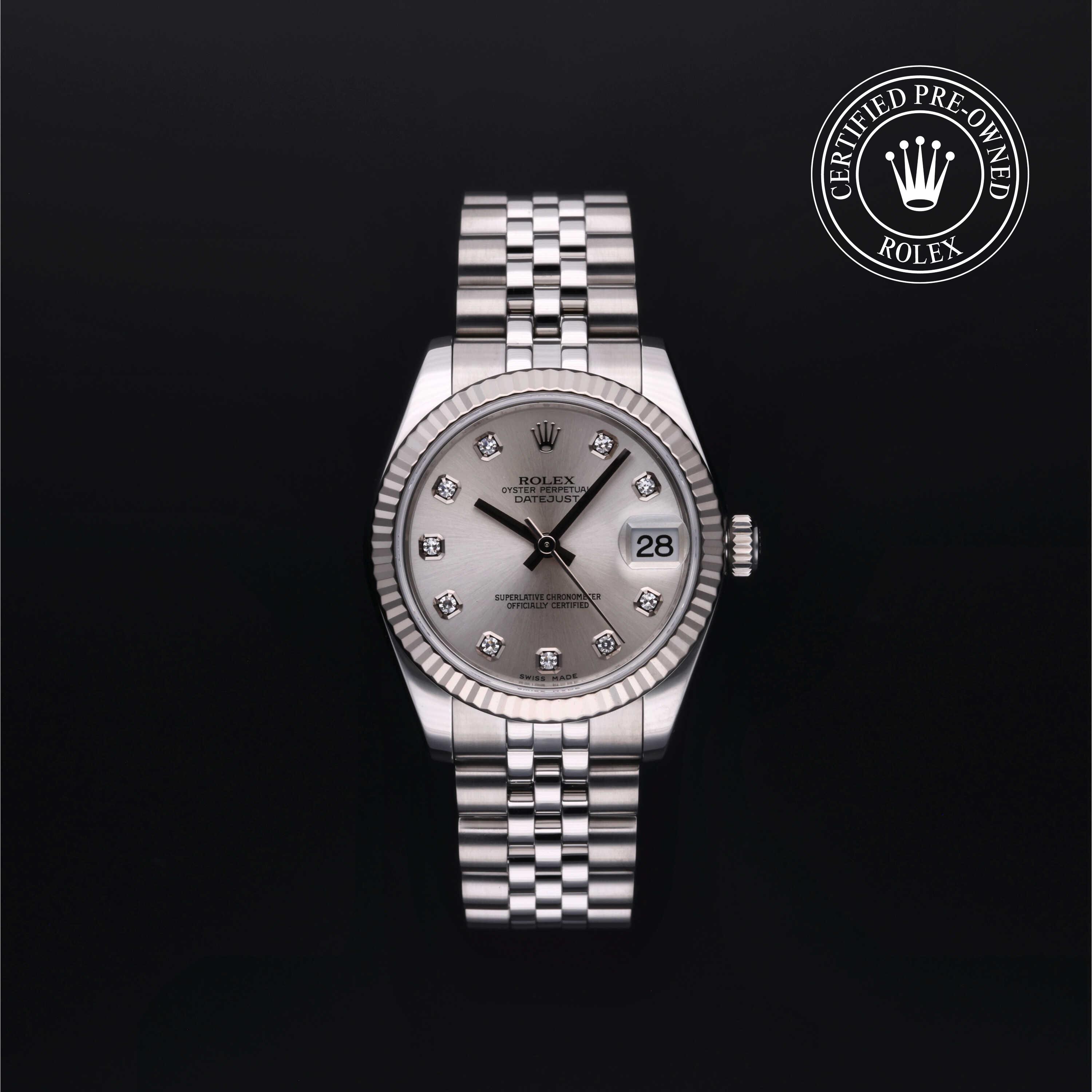 Rolex Certified Pre-Owned Datejust 31 Silver Diamond Dial Watch 31mm - M178274-0018 - Image 1