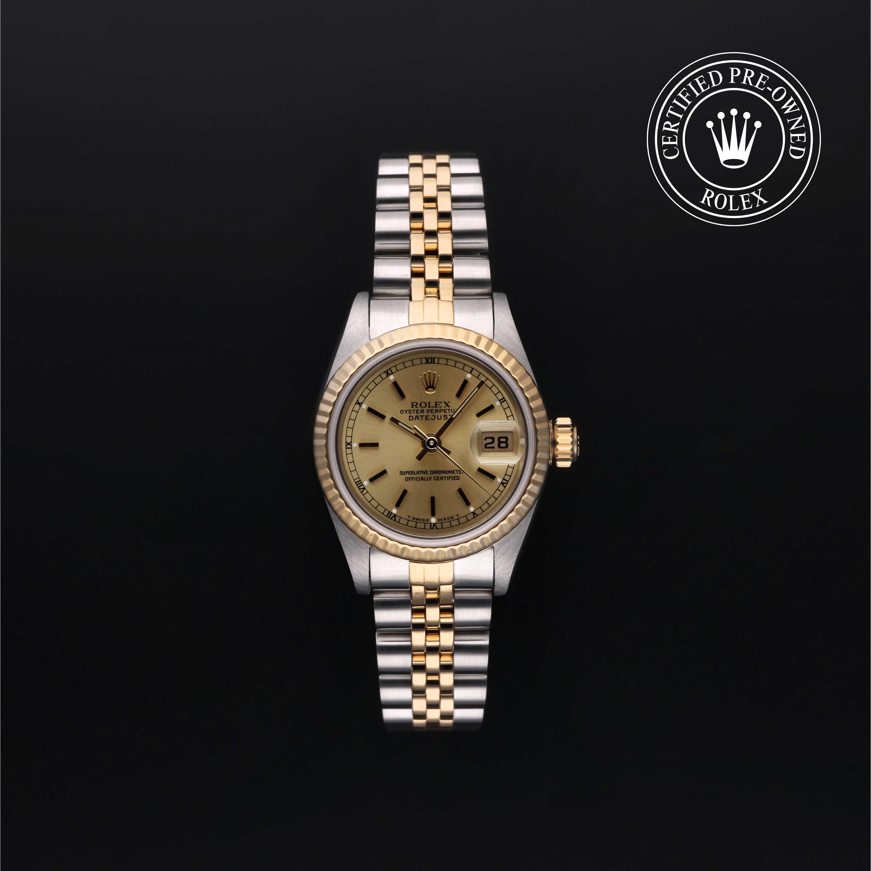 Rolex Certified Pre-Owned Oyster Perpetual Lady-Datejust 26 Champagne Dial Watch 26mm - 69173B62523 - Image 1
