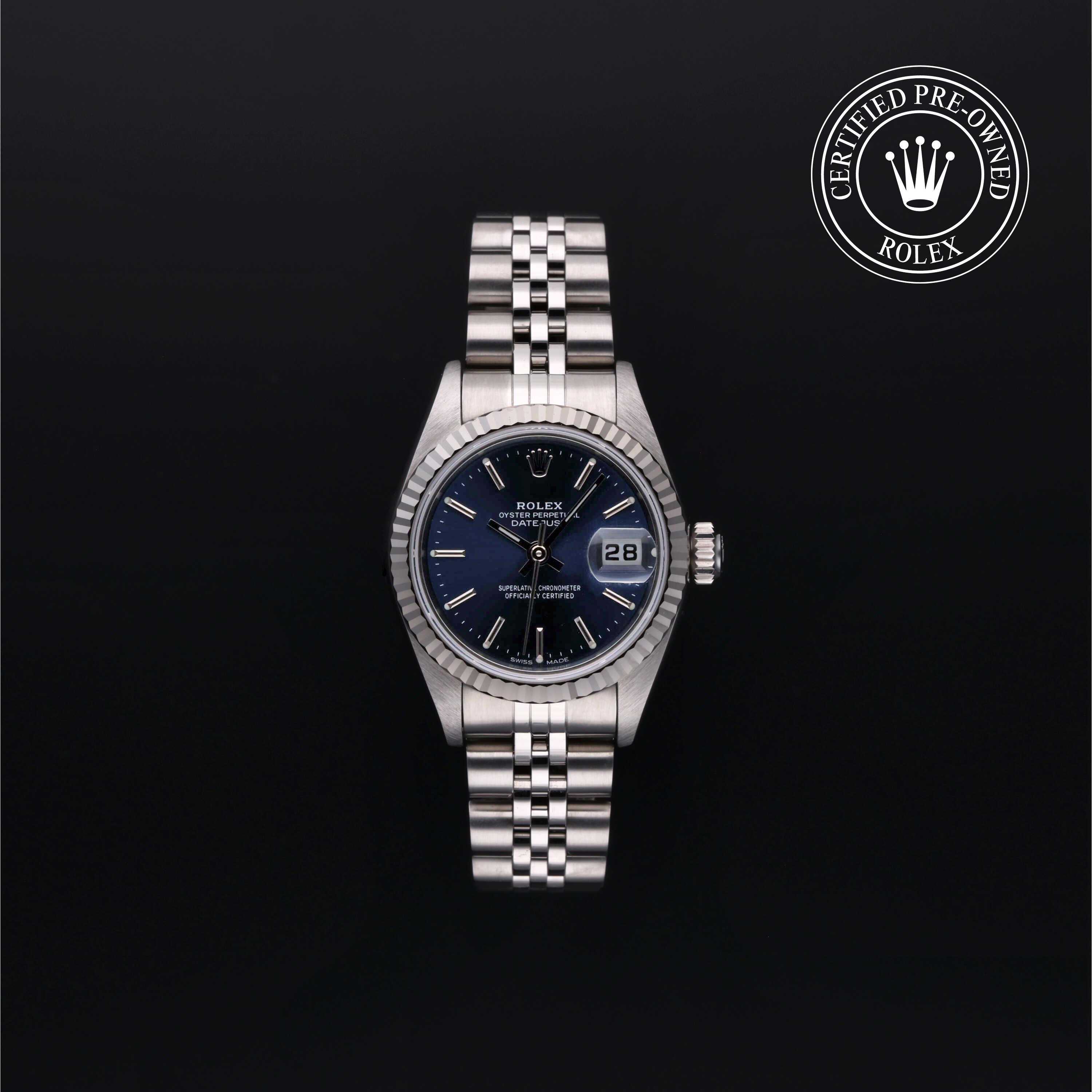 Rolex Certified Pre-Owned Oyster Perpetual Lady-Datejust 26 Blue Dial Watch 26mm - M79174-0080 - Image 1