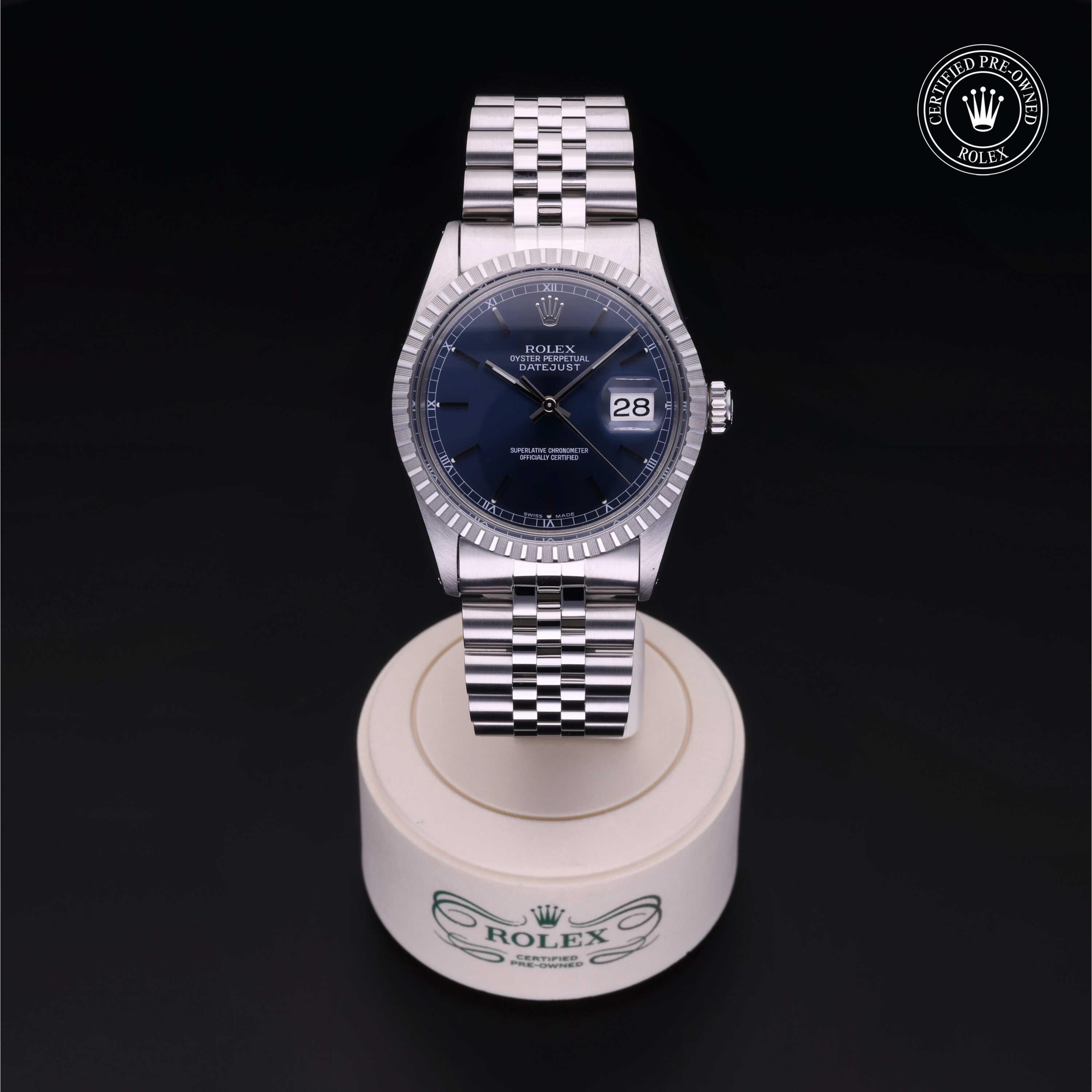 Rolex Certified Pre-Owned Oyster Perpetual Datejust 36 Blue Dial Watch 36mm - 16030B62510 - Image 2