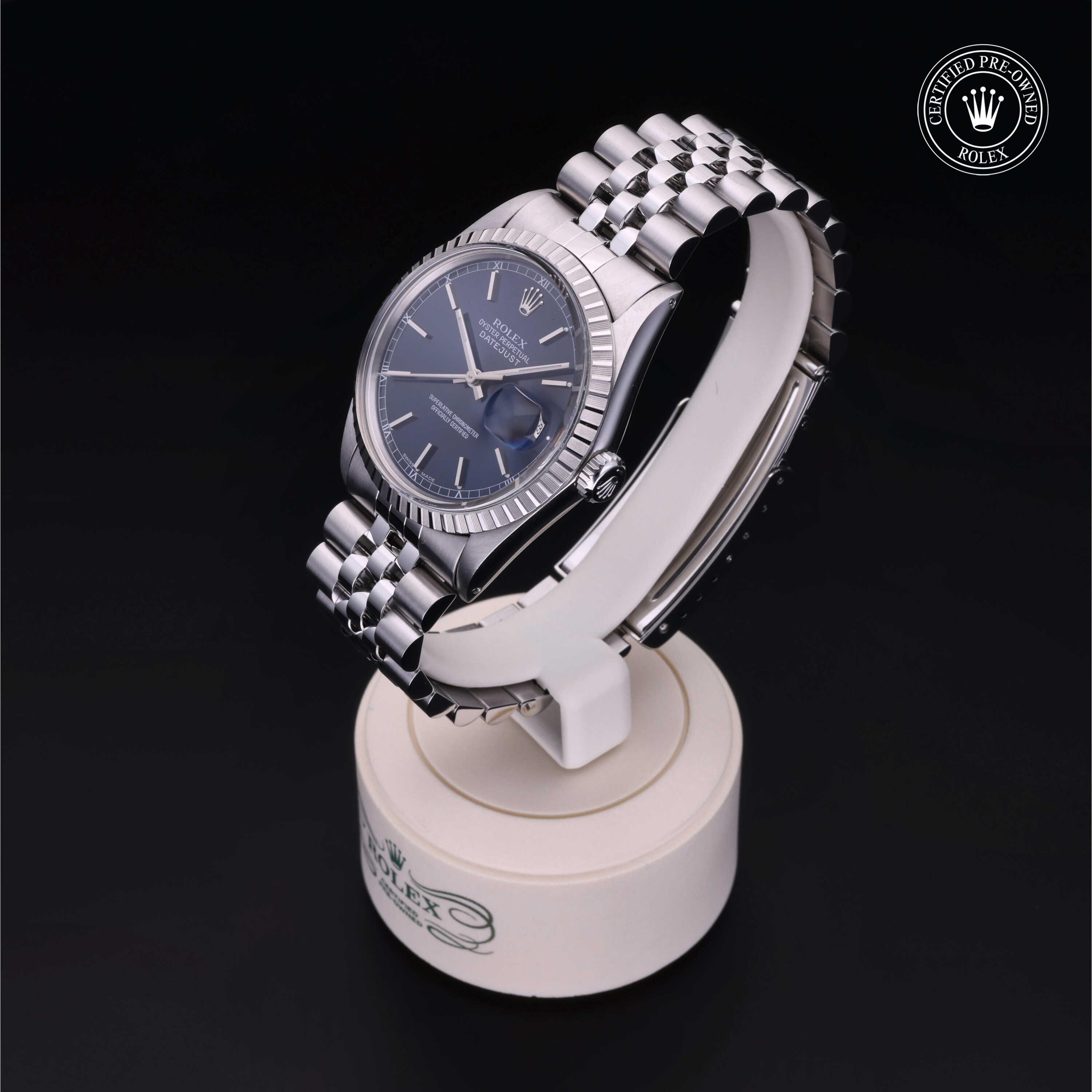 Rolex Certified Pre-Owned Oyster Perpetual Datejust 36 Blue Dial Watch 36mm - 16030B62510 - Image 3
