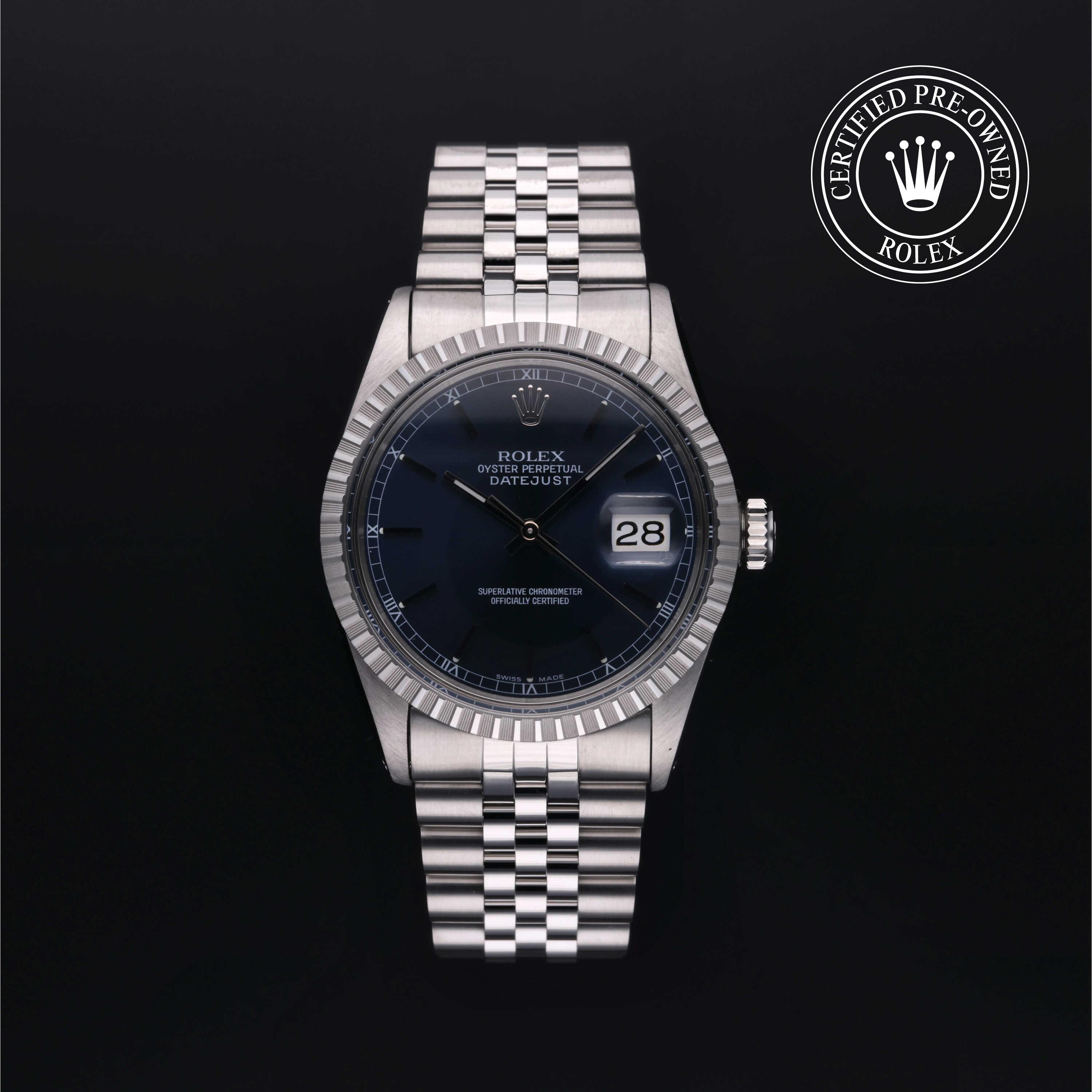 Rolex Certified Pre-Owned Oyster Perpetual Datejust 36 Blue Dial Watch 36mm - 16030B62510 - Image 1
