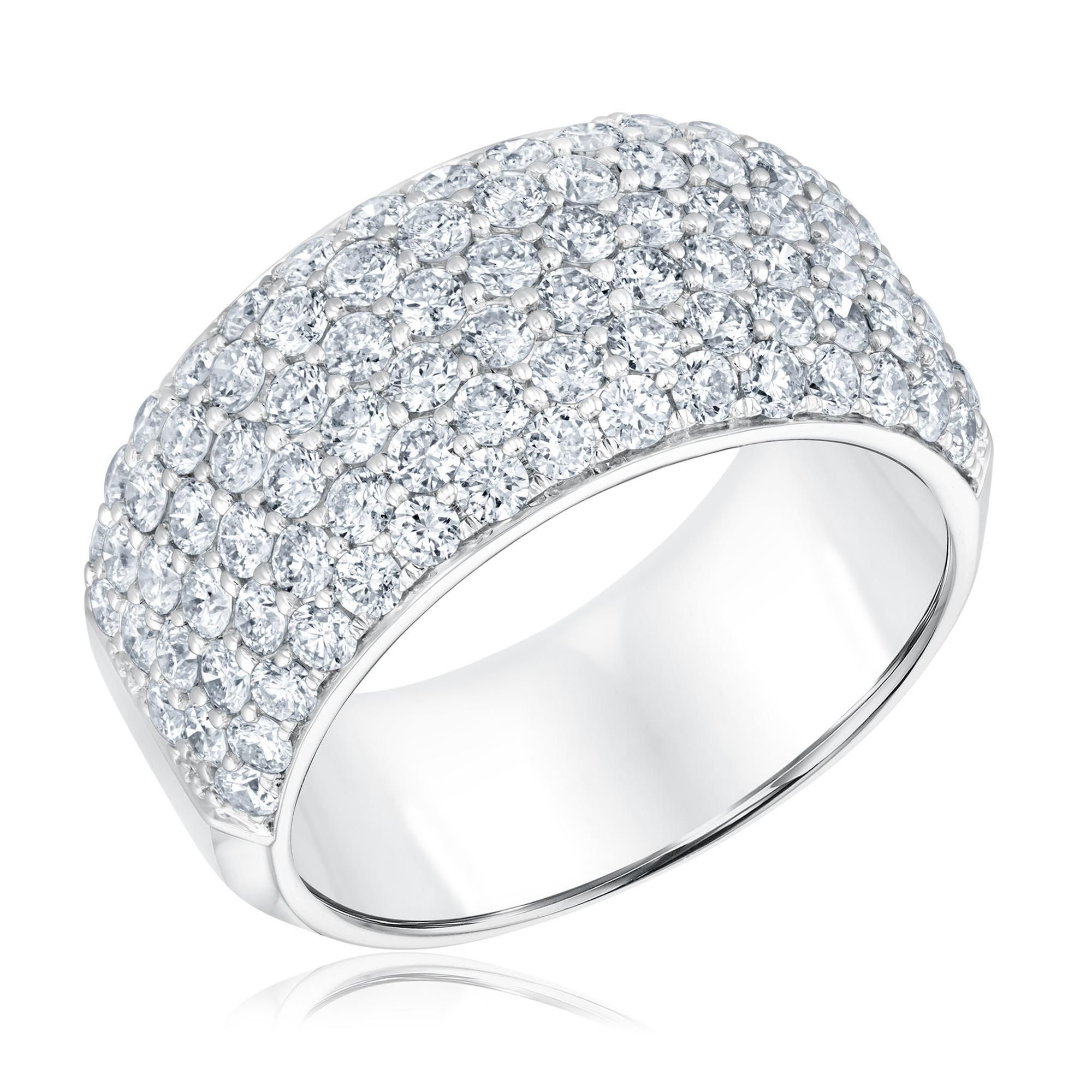 2 1/4ctw Round Diamond Pave White Gold Anniversary Ring | Embrace Collection