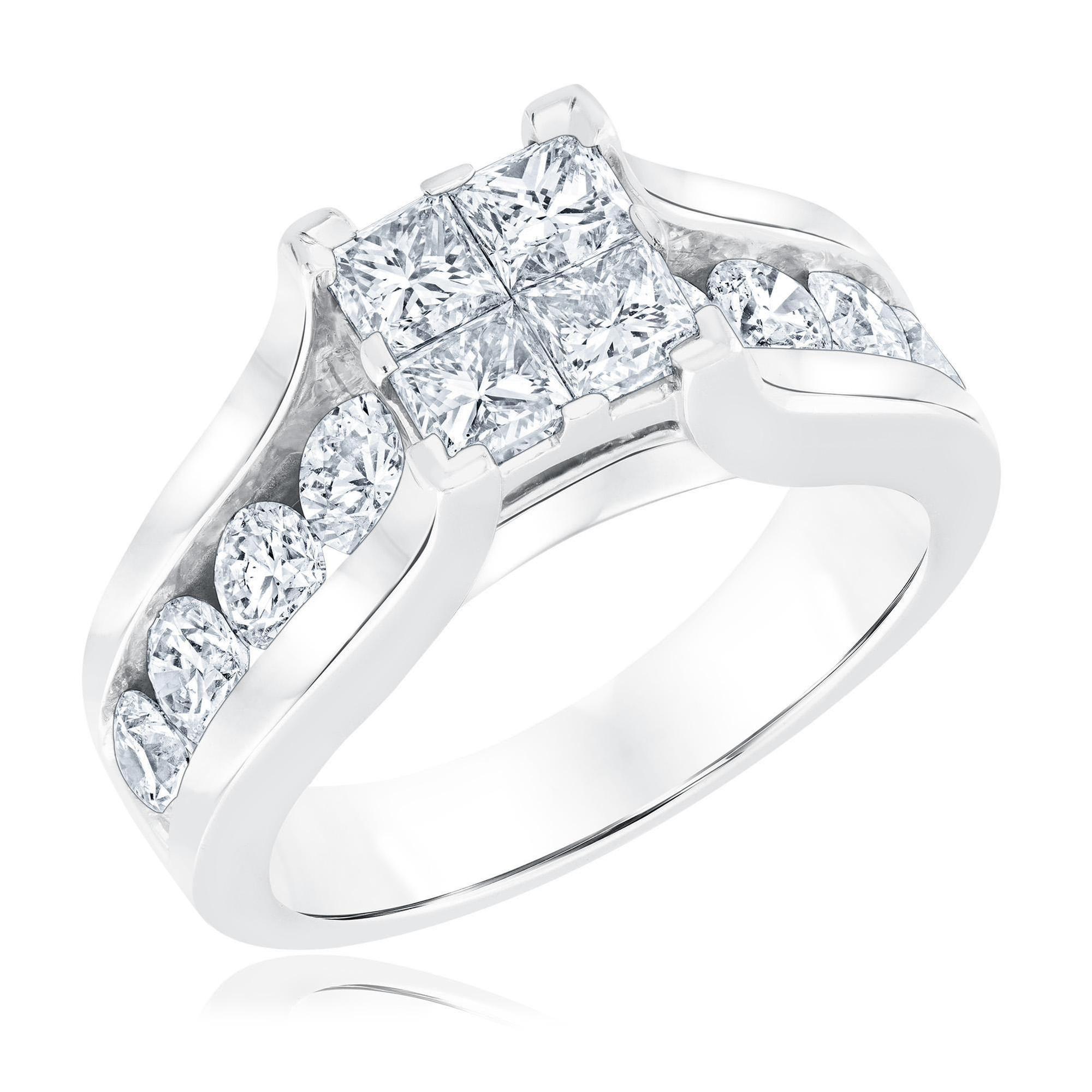 2 3/4ctw Princess Diamond White Gold Engagement Ring | Harmony Collection
