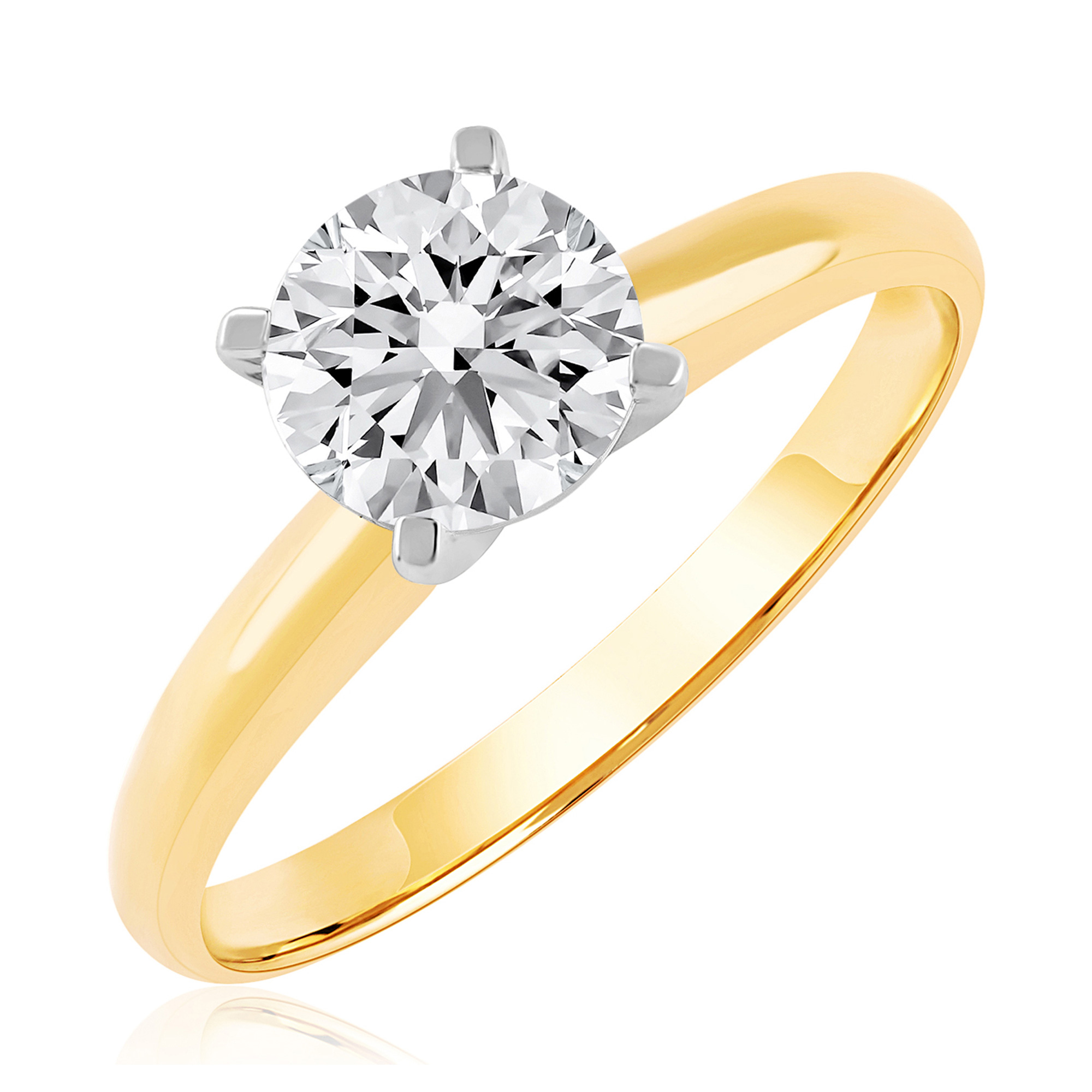 REEDS Womens 34Ct Round Diamond Solitaire Yellow Gold Engagement Ring - Solitaire Collection - Size 9 3000$