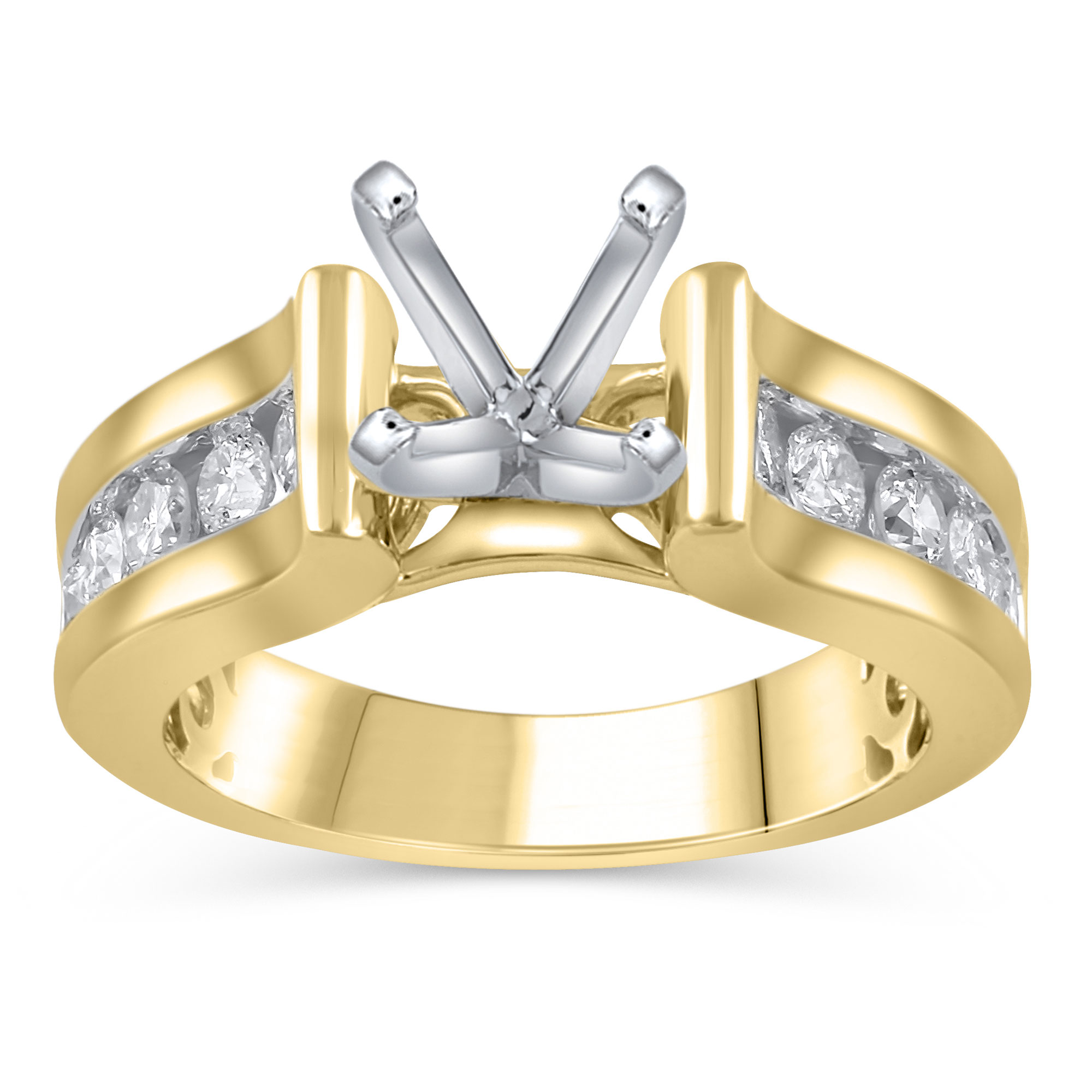 3/4ctw Diamond Yellow Gold Engagement Ring Setting | Design Collection | Size 5