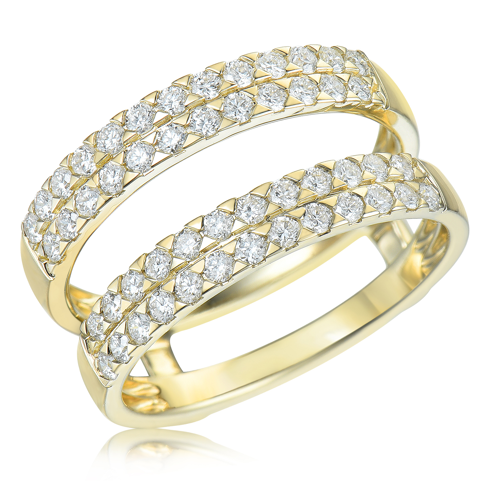 3/4ctw Diamond Yellow Gold Ring Guard | Size 8.5