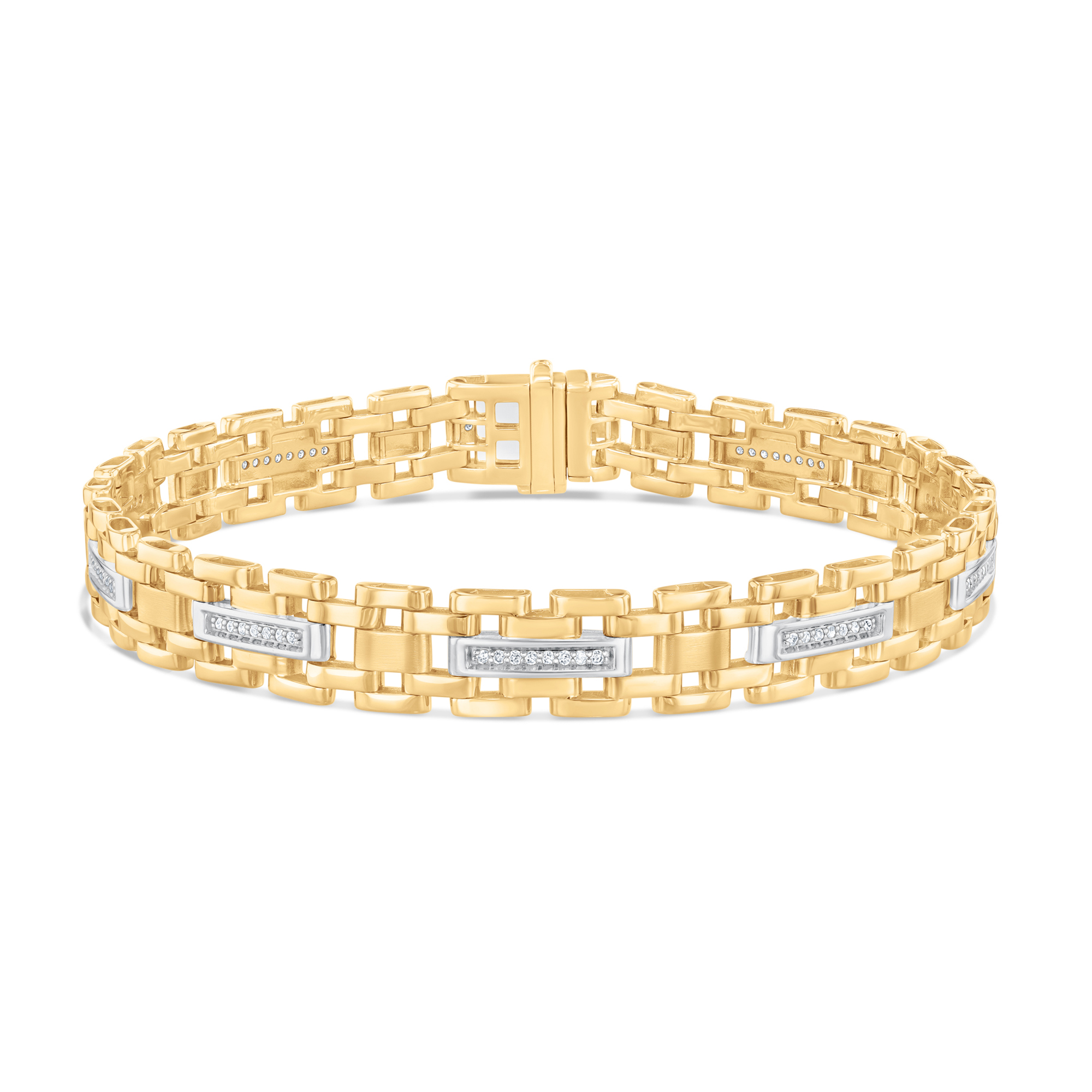 3/8ctw Diamond Yellow Gold Bracelet | Men's | 8.5 Inches