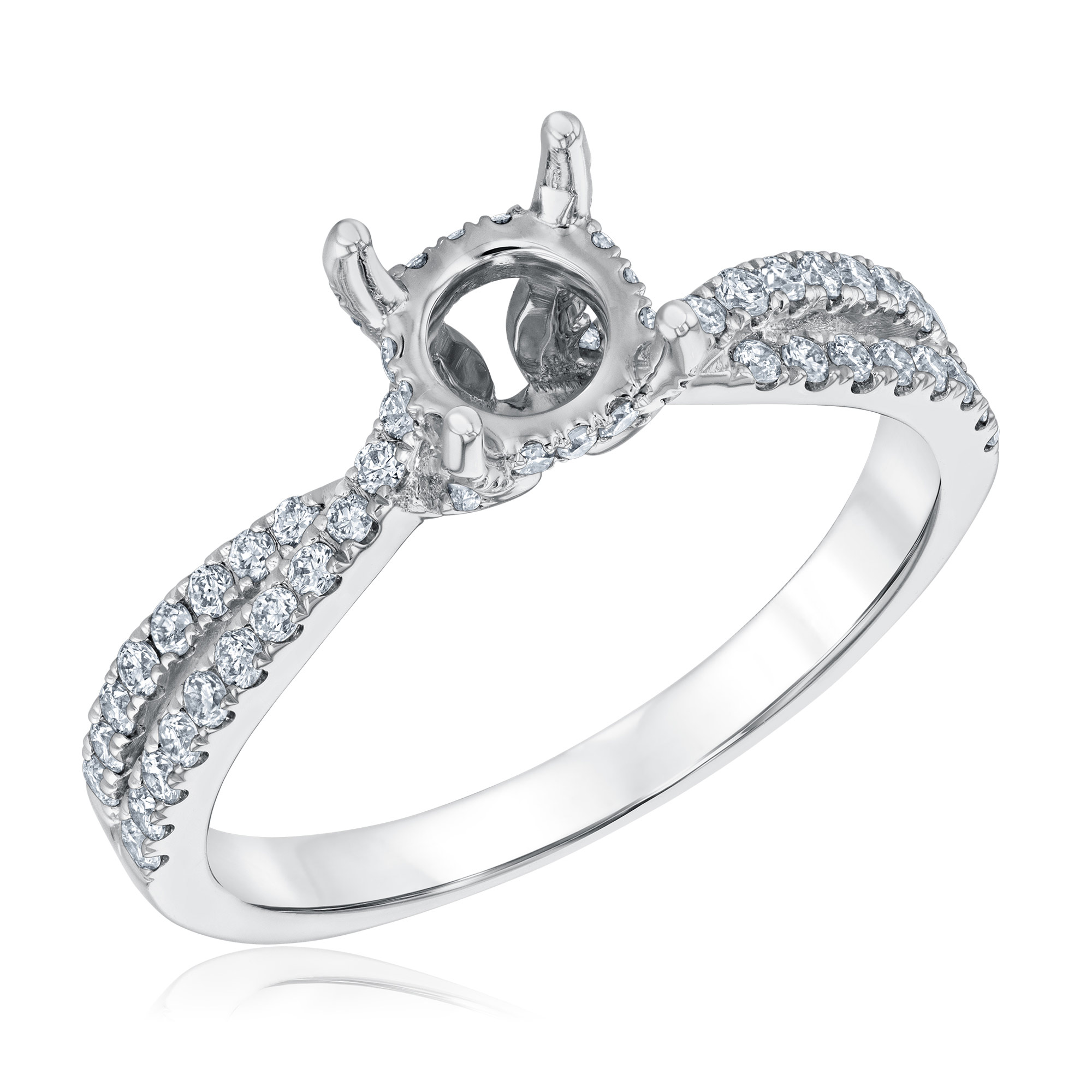 3/8ctw Round Diamond White Gold Engagement Ring Setting | Design Collection