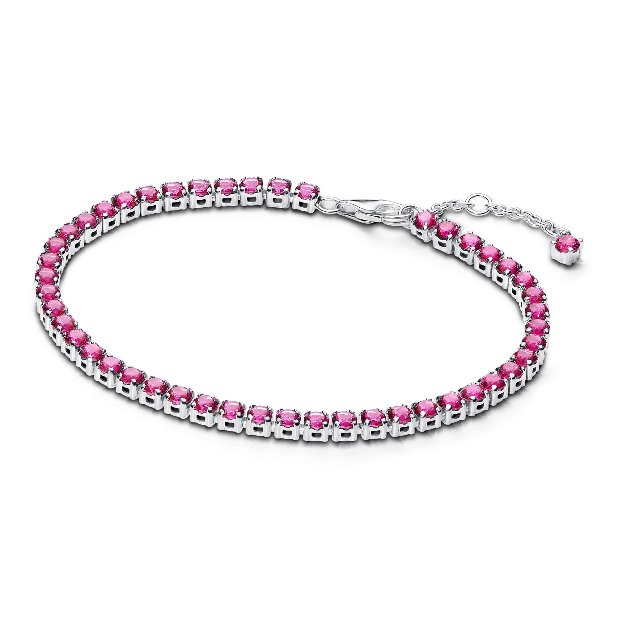 Pandora  Sparkling Pink Tennis Bracelet - 6.3 Inches