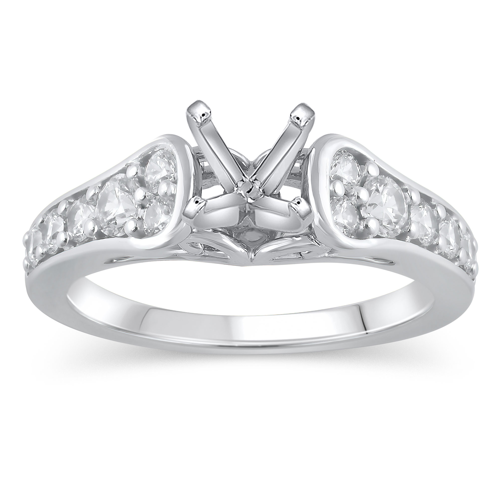 5/8ctw Diamond White Gold Engagement Ring Setting - Design Collec