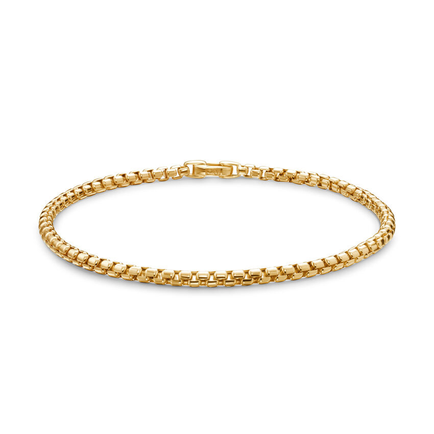David Yurman  DY Bel Aire Box Chain Bracelet in 18K Yellow Gold  2.7mm - Small