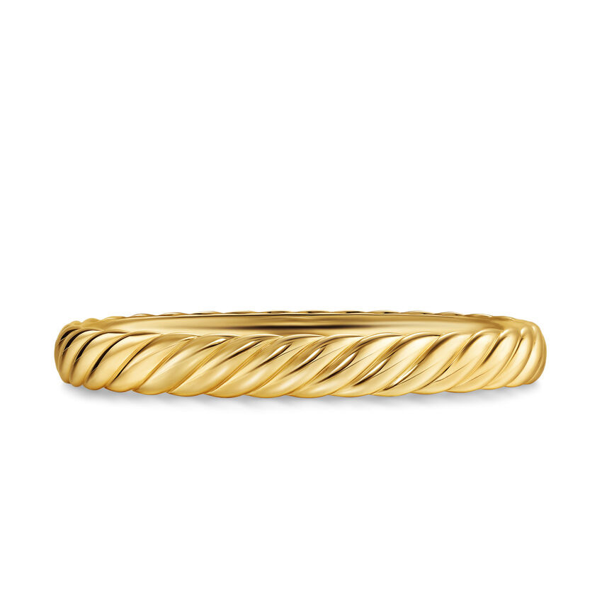 David Yurman  Sculpted Cable Bangle Bracelet in 18K Yellow Gold  8mm - Small